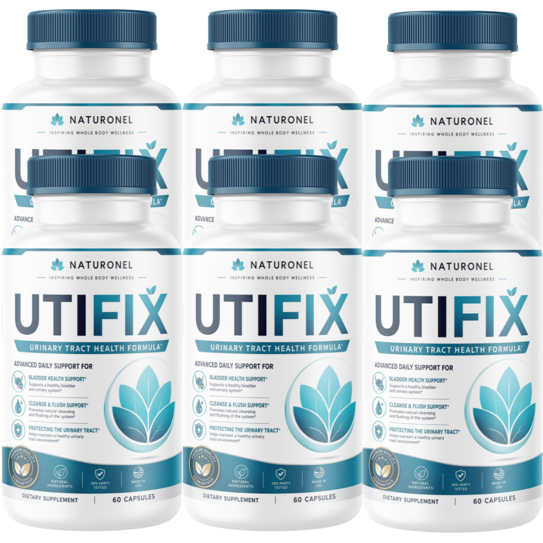 UTIFIX (6 Pack) Urinary Tract Health Formula – D-Mannose 1000mg with Cranberry, Hibiscus & Dandelion Root – Urinary Wellness Supplement for Women & Men