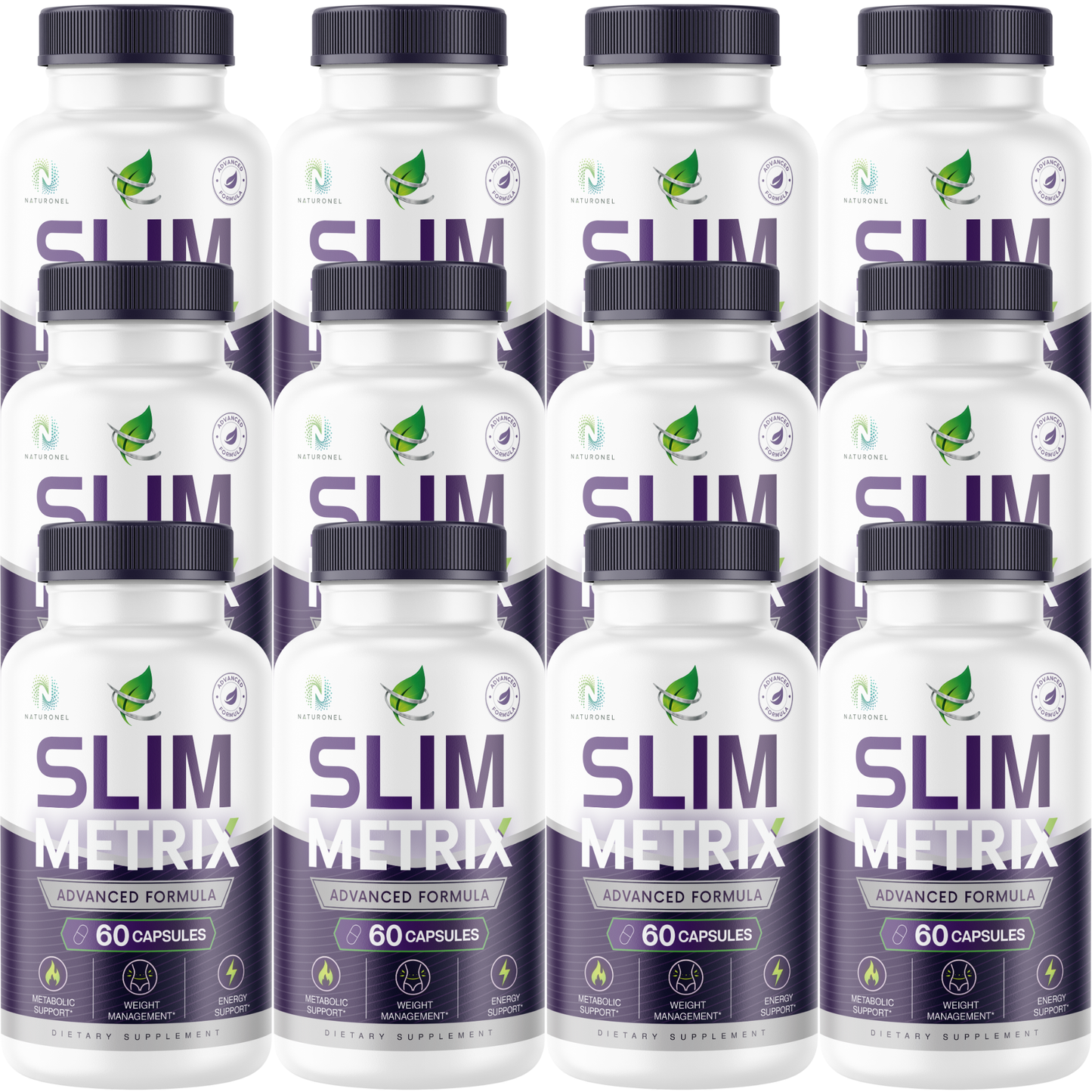 Slim Metrix Advanced (12 Pack) Weight Management Formula – Raspberry Ketones, African Mango, Apple Cider Vinegar, Green Tea Extract & Kelp, Metabolic Support Supplement, Energy Support