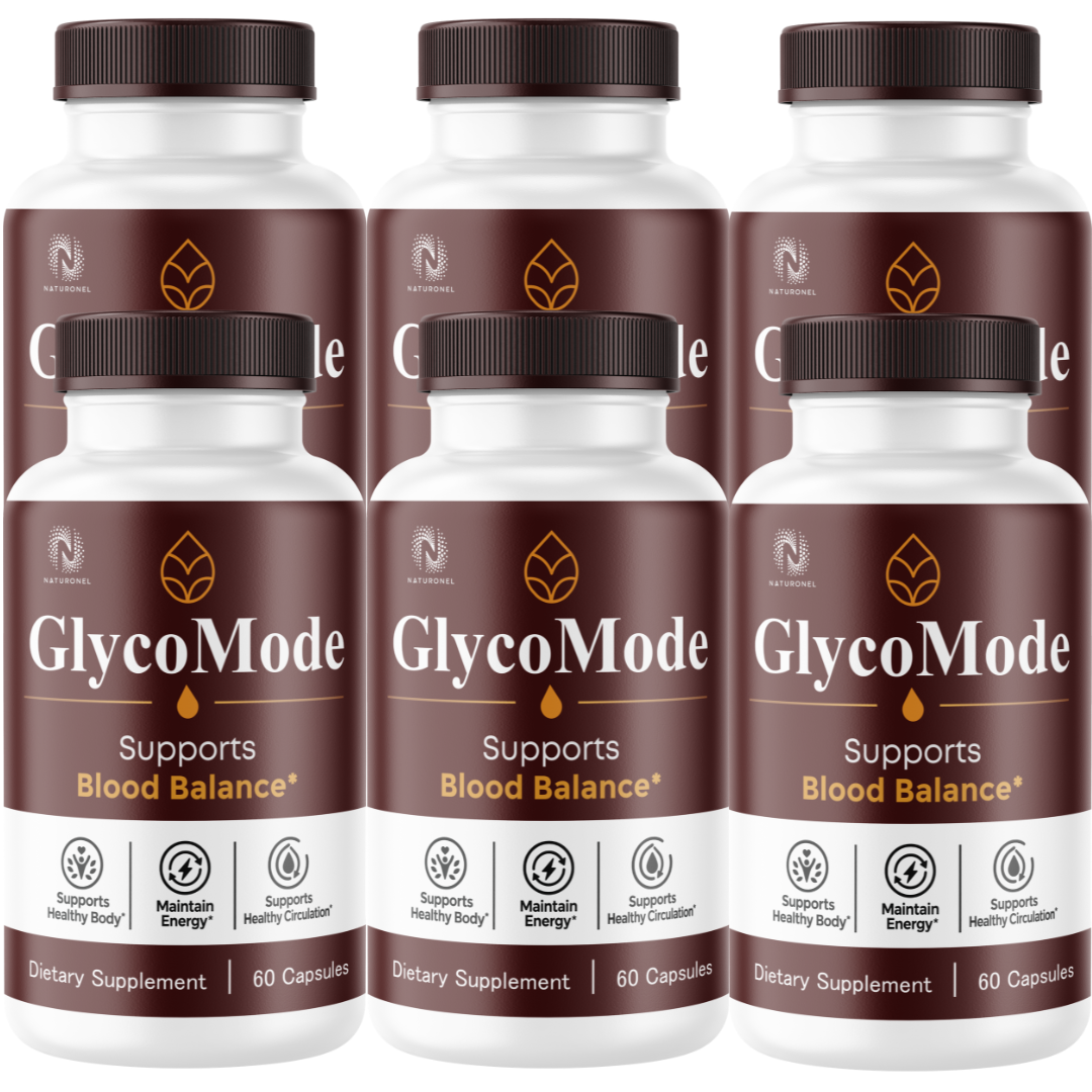 GlycoMode Advanced Blood Sugar Support (6 Pack) – Blood Balance Supplement with Chromium, Cinnamon, Banaba & Bitter Melon – Supports Healthy Circulation, Metabolism & Energy