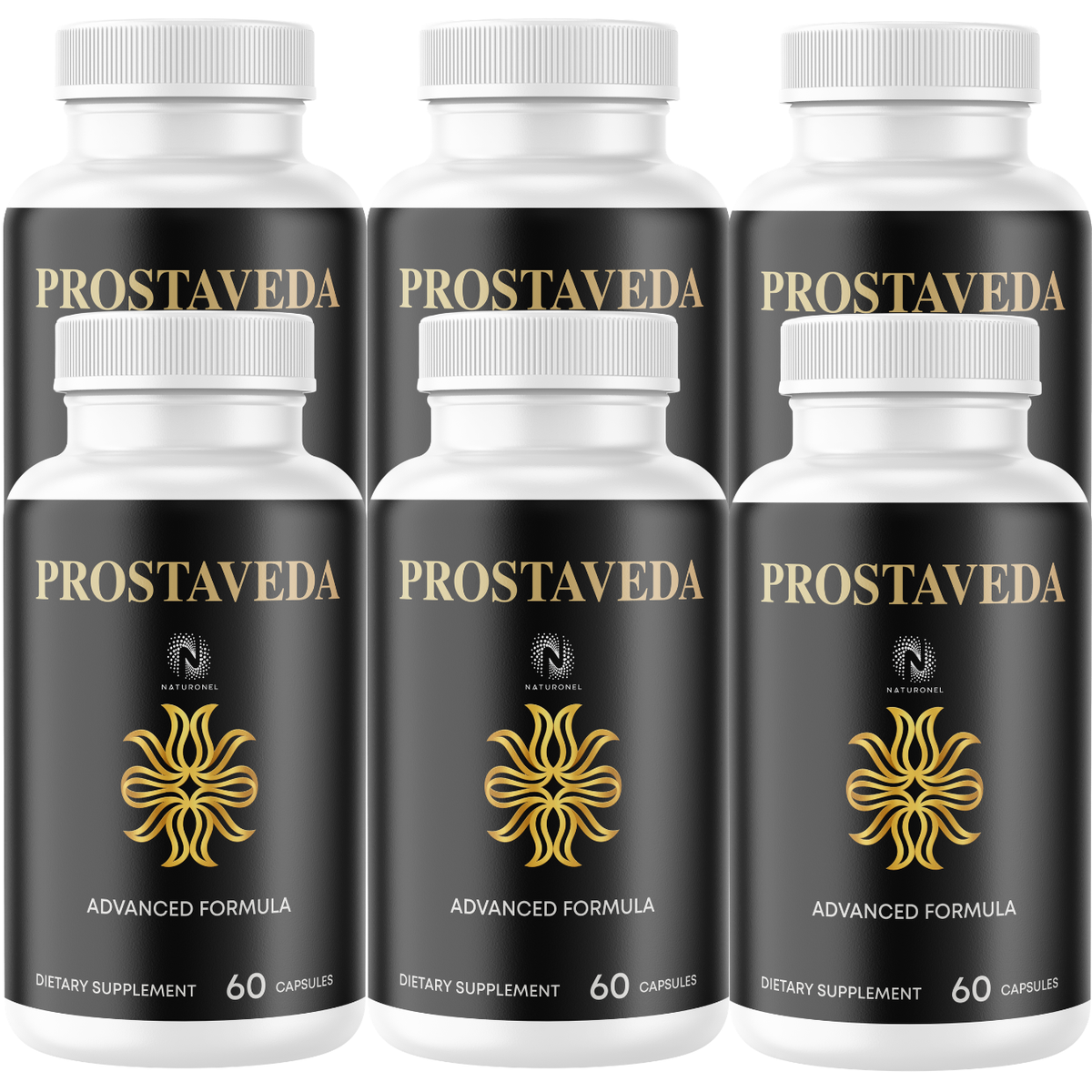 Prostaveda (6 Pack) Prostate Support Capsules for Men – Saw Palmetto, Pygeum, Plant Sterols, Zinc, Selenium, Green Tea, Reishi & Shiitake