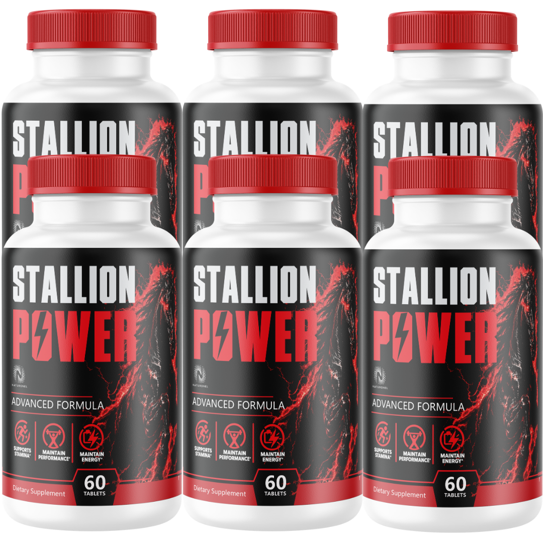 Stallion Power (6 Pack) – Advanced Men's Vitality Supplement with Longjack, L-Arginine, Ginseng, Maca & Zinc – Energy & Endurance Support