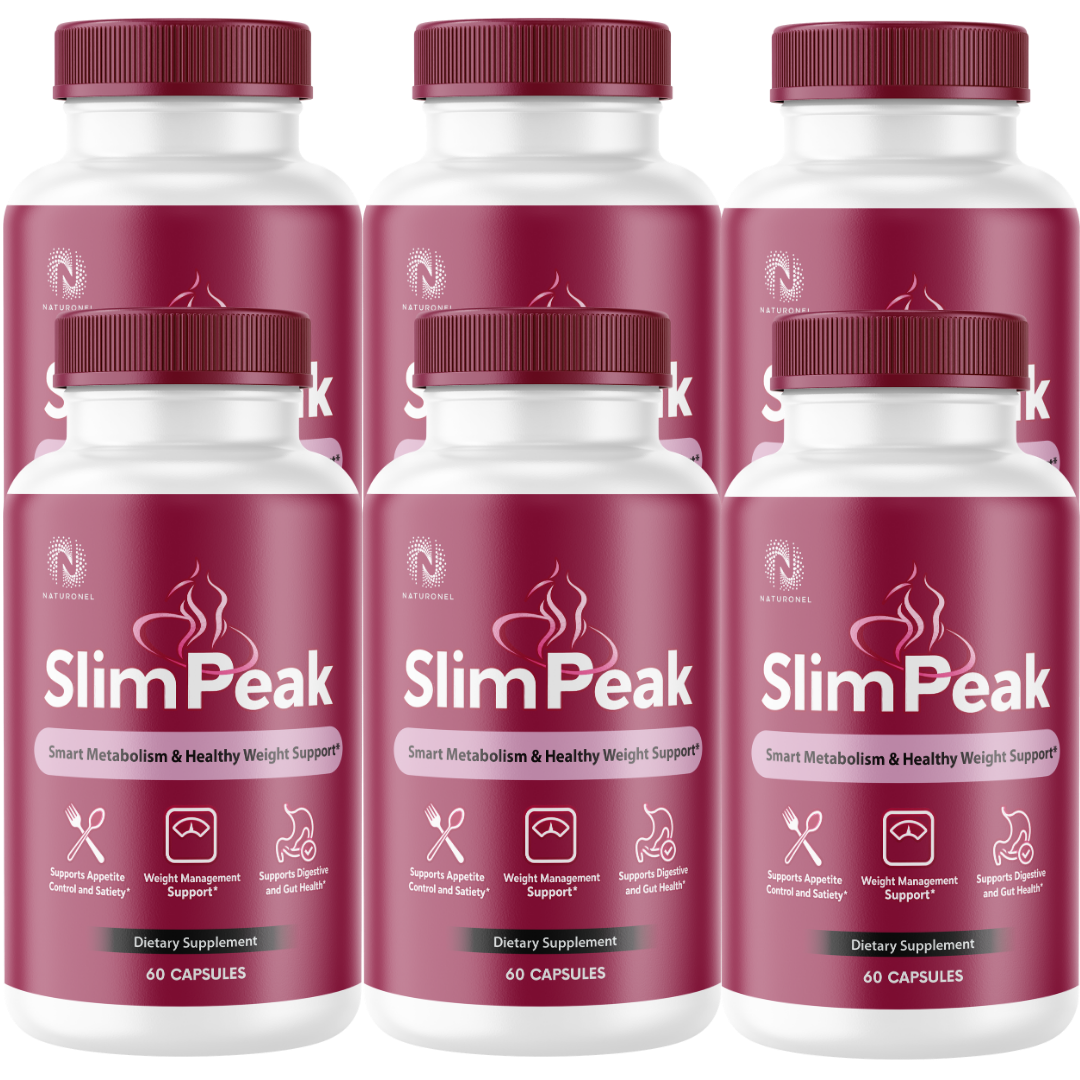 Slim Peak Weight Management Support (6 Pack) – Raspberry Ketones 500mg, African Mango 300mg, Green Tea Extract, Apple Cider Vinegar & Kelp – Metabolism & Appetite Support