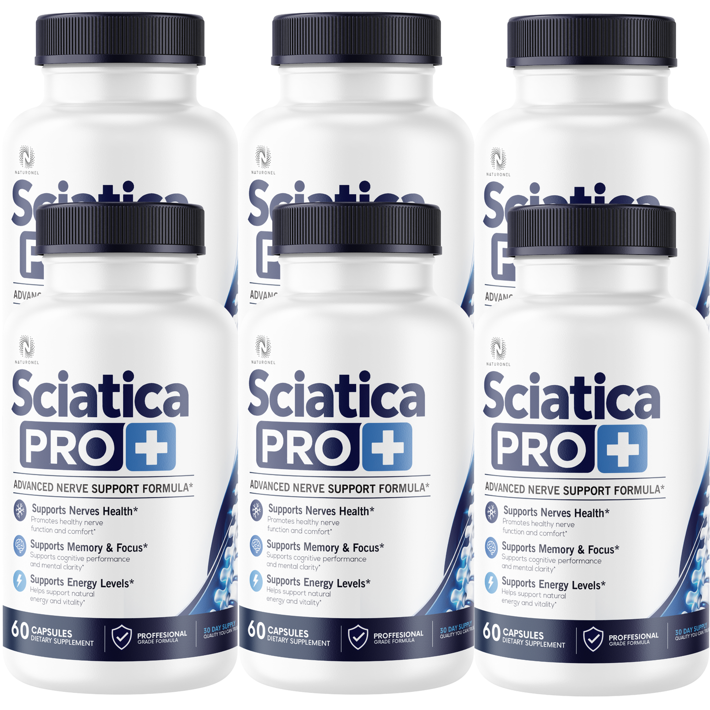 Sciatica Pro+ Advanced Nerve Support Supplement with Turmeric, Glucosamine, Chondroitin, Boswellia, MSM, Ginger & BioPerine®, Joint & Nerve Health Formula