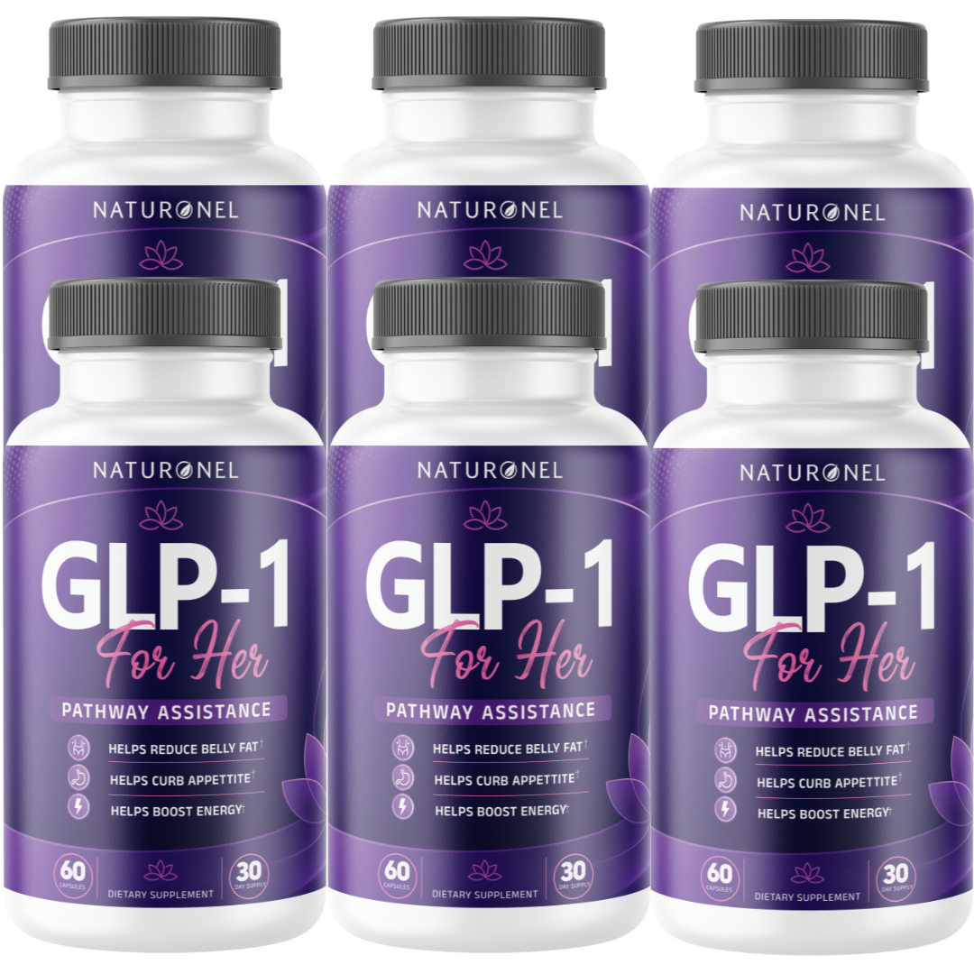 GLP-1 For Her (6 Pack) – Women's GLP-1 Pathway Support Formula with Green Coffee Bean, Garcinia Cambogia, Raspberry Ketone, Green Tea & Caffeine, Metabolism & Appetite Support
