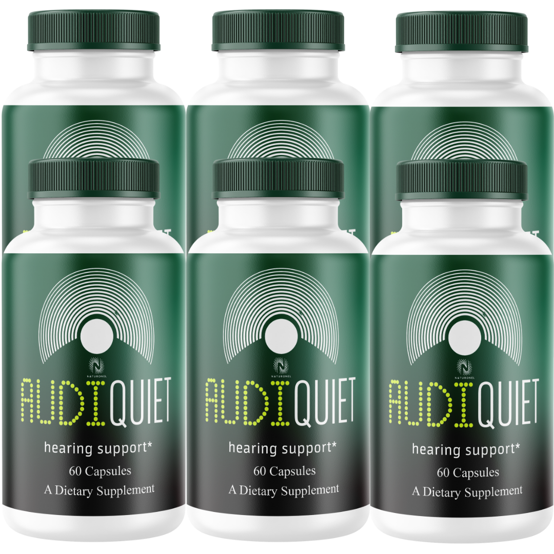 AudiQuiet Advanced Ear Wellness Supplement (6 Pack) – Turmeric, Ginger, Boswellia, Glucosamine & MSM Complex