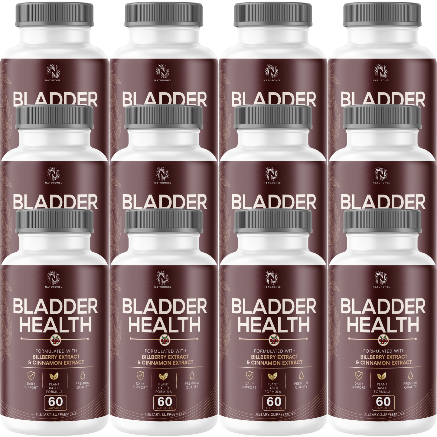 Bladder Health Supplement (12 Pack) – Advanced Urinary Tract & Daily Wellness Formula with Saw Palmetto, Pygeum, Uva Ursi, Pumpkin Seed, Bilberry, Cranberry Blend, Vitamins & Botanicals