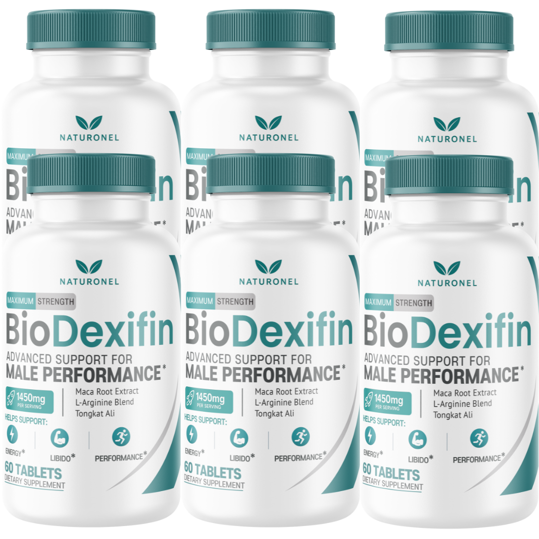 BioDexifin (6 Pack) Male Performance Supplement – Advanced Men's Vitality Formula with Tongkat Ali, Maca Root, L-Arginine, Panax Ginseng & Zinc – Energy, Performance & Daily Wellness Support