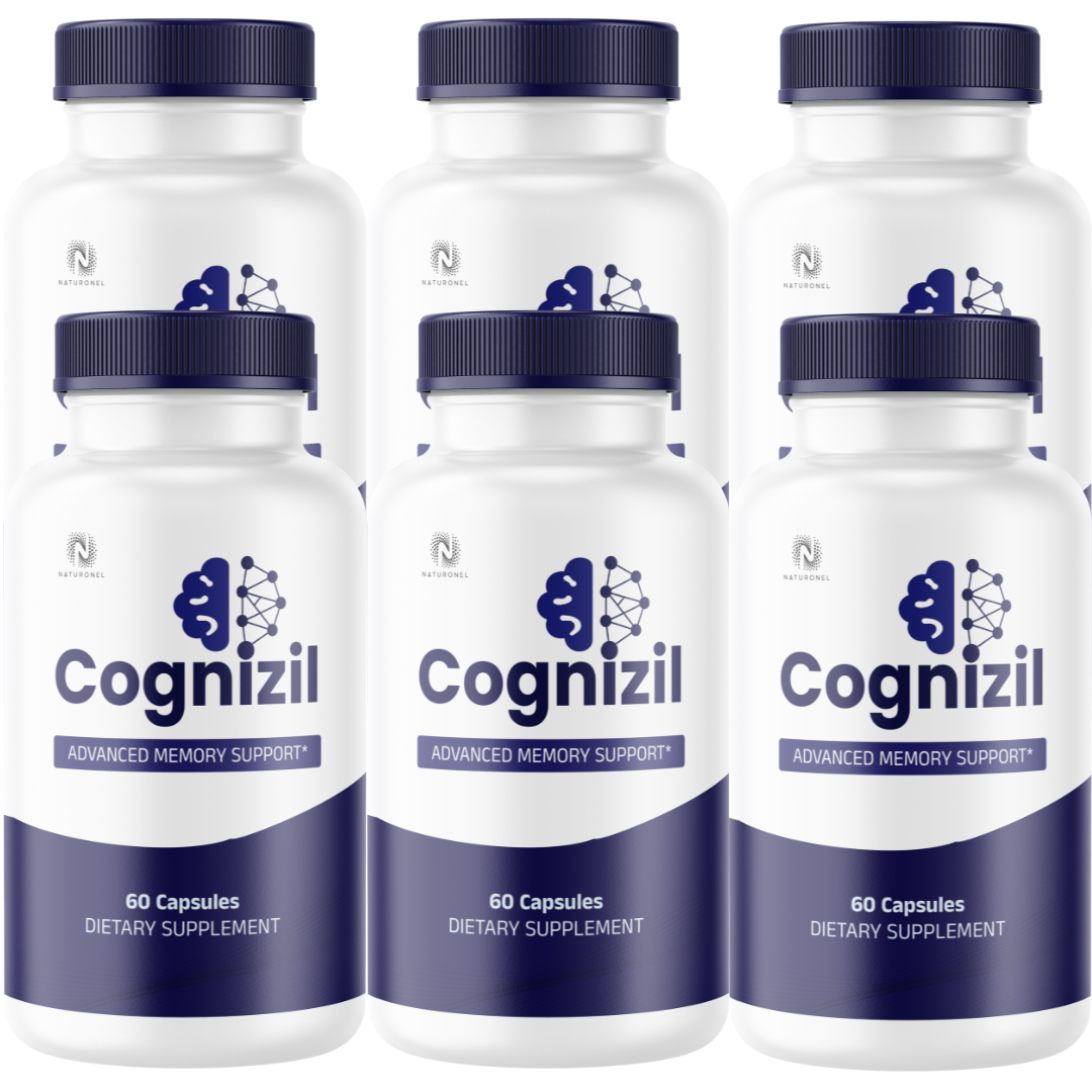Cognizil Advanced Memory Support Supplement (6 Pack) – Brain Health, Focus & Cognitive Function with DMAE, Bacopa Monnieri, L-Glutamine & Grape Seed Extract