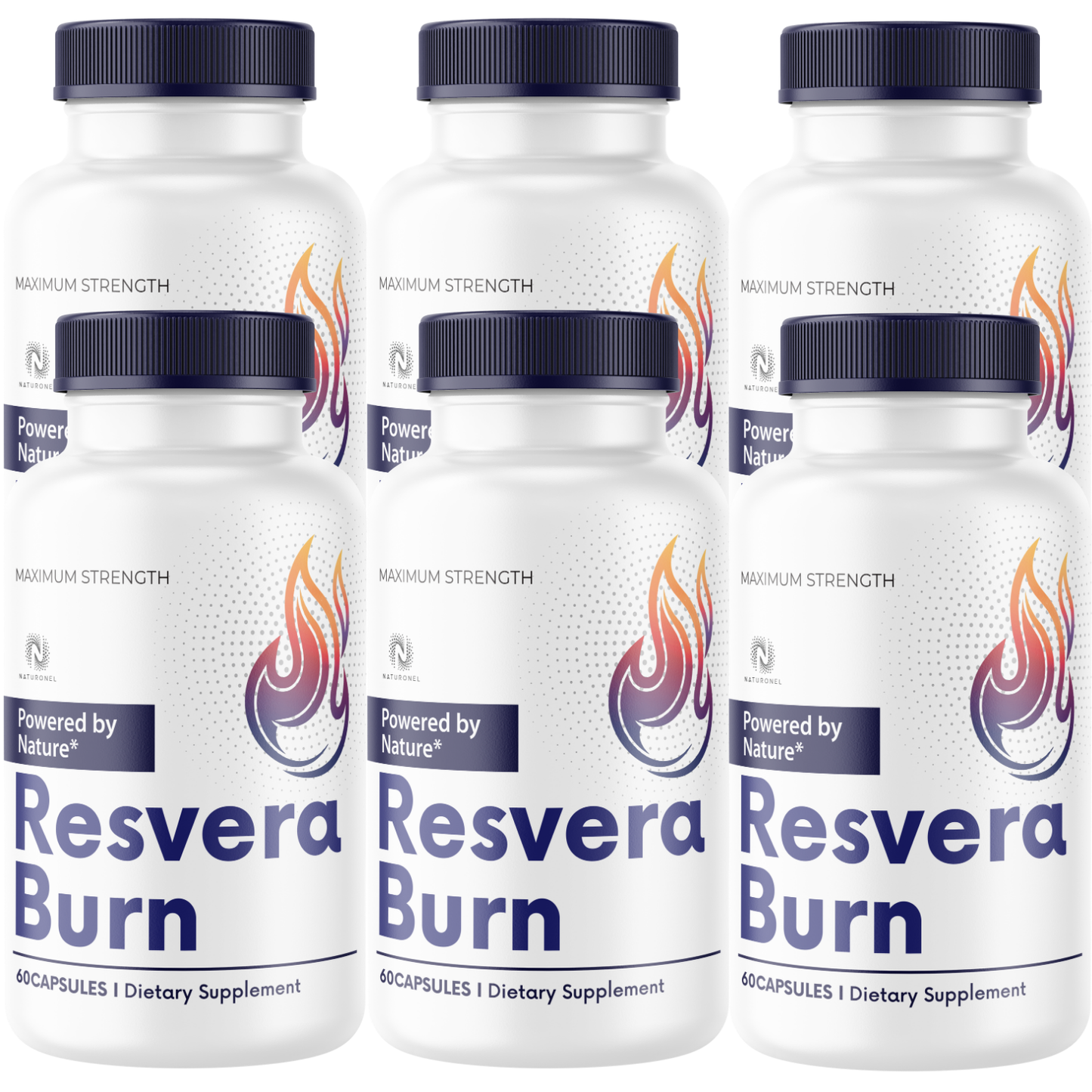 Resvera Burn (6 Pack)  – Advanced Thermogenic Weight Management Formula with Raspberry Ketones, African Mango, Green Tea Extract & Apple Cider Vinegar – Metabolism & Energy Support
