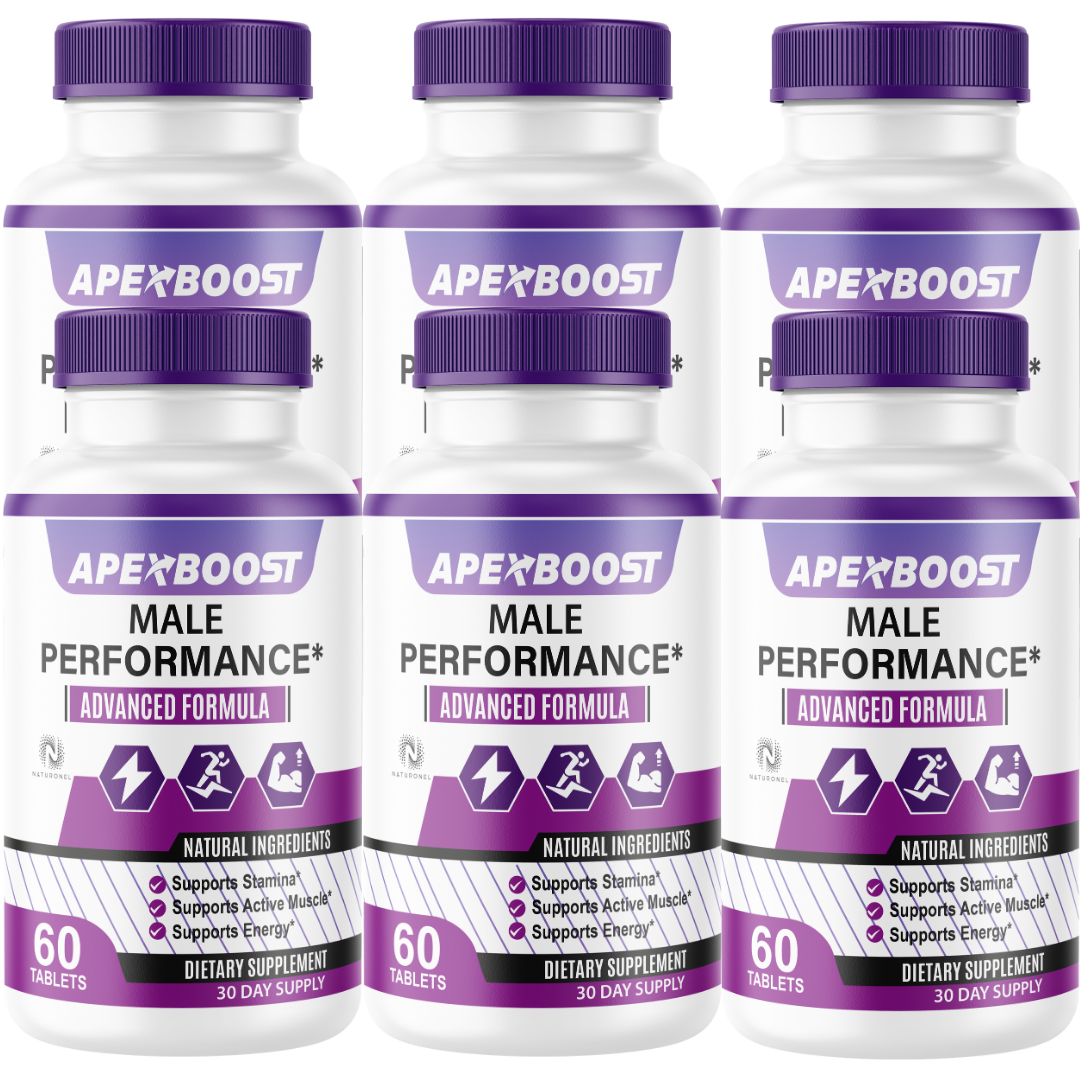 ApexBoost Male Performance Supplement for Men (6 Pack) – Advanced Vitality, Stamina & Energy Support with Longjack, Maca, L-Arginine, Ginseng & Tribulus