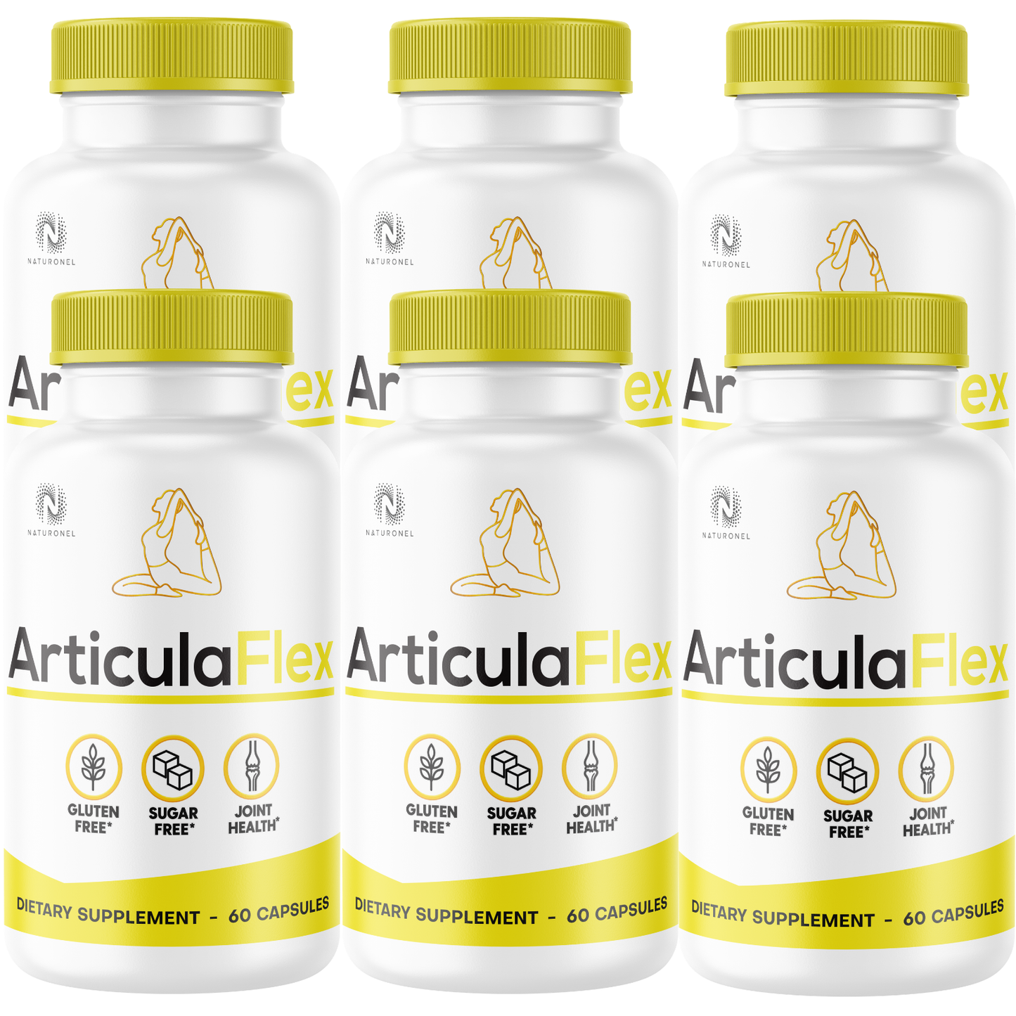 ArticulaFlex (6 Pack) Joint Support Supplement with Glucosamine Sulfate 1500mg, Boswellia, Chondroitin, Turmeric, MSM & Bromelain, Joint Comfort & Mobility Formula