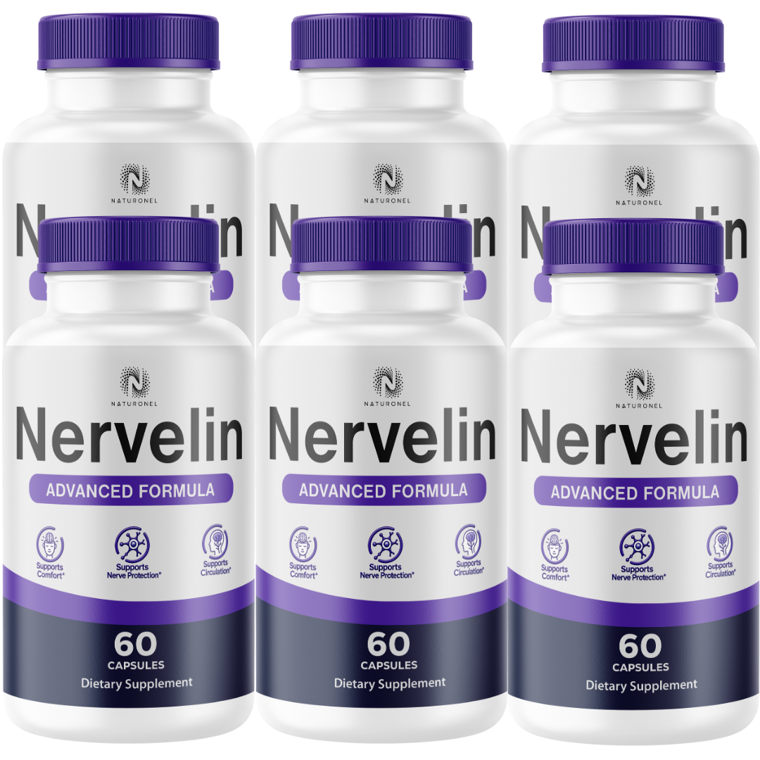 Nervelin (6 Pack) Advanced Multi-Ingredient Formula – Turmeric, Glucosamine, Chondroitin, Boswellia, Ginger, MSM & Quercetin
