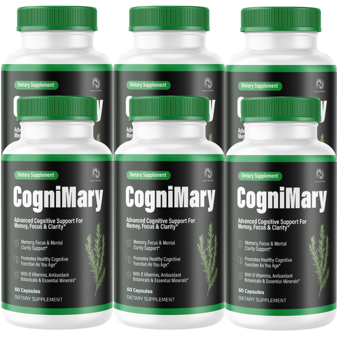 CogniMary Advanced Brain Support Supplement (6 Pack) – Memory, Focus & Mental Clarity Formula with DMAE, Huperzine A, GABA, B Vitamins & Antioxidants