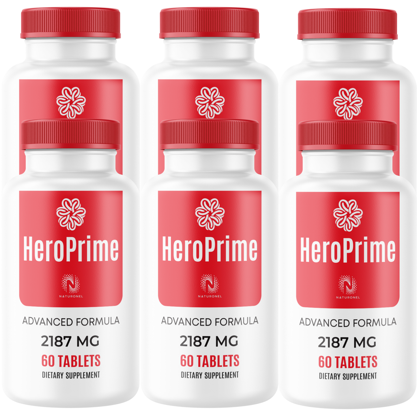 HeroPrime (6 Pack) Supplement for Men – Tongkat Ali Supplement with Maca Root, L-Arginine HCl, Asian Ginseng, Zinc, Boron & Herbal Blend