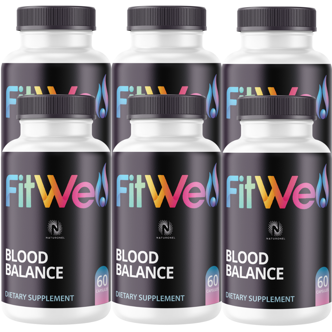 FitWell Blood Balance (6 Pack) – Daily Blood Sugar Metabolism Support with Chromium, Biotin, Magnesium, Zinc, Cinnamon & Herbal Extracts