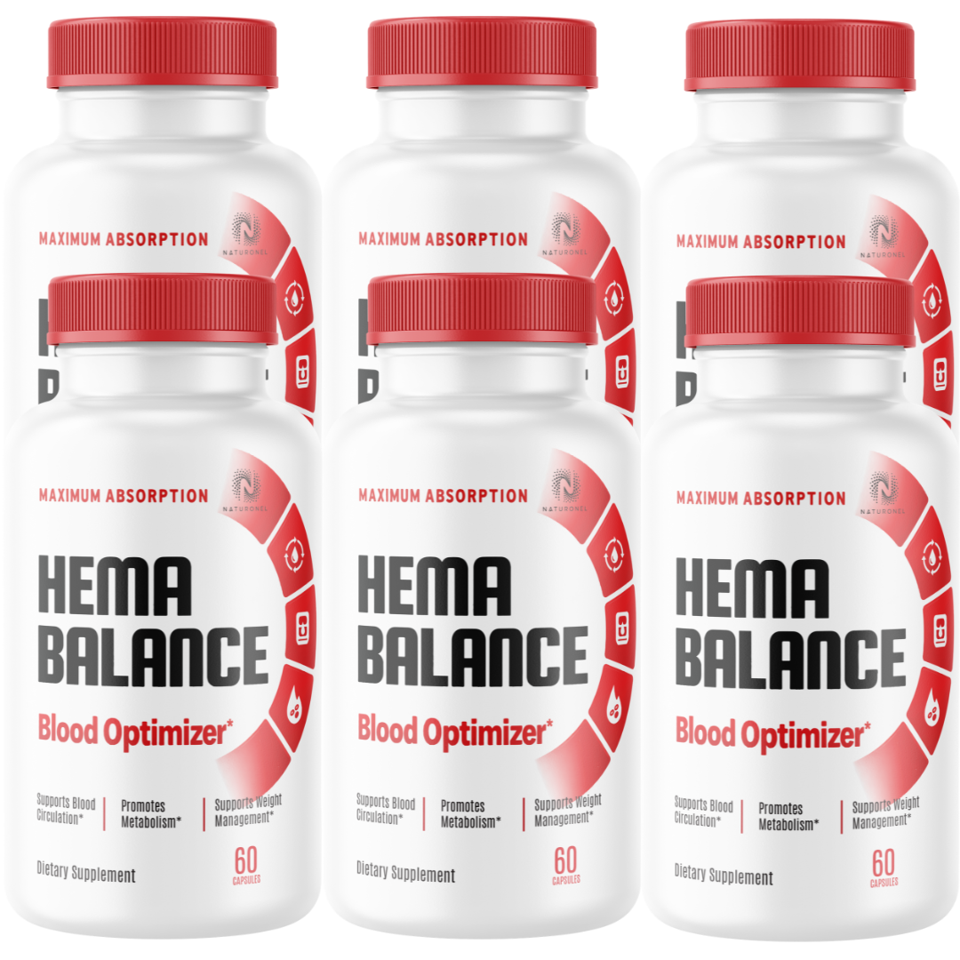 Hema Balance Maximum Absorption Formula (6 Pack) – Blood Optimizer Supplement for Healthy Circulation, Metabolism & Weight Management with Chromium & Botanical Extracts