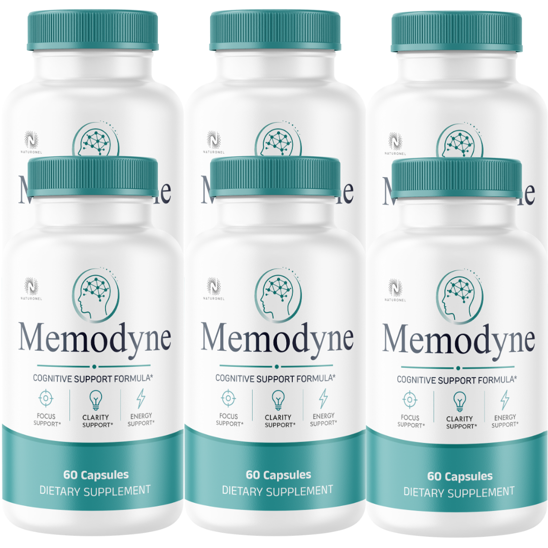 Memodyne Memory & Brain Health Supplement (6 Pack) – Advanced Nootropic Formula with DMAE, Bacopa, Huperzine A & Essential B Vitamins – Supports Focus, Clarity & Cognitive Function