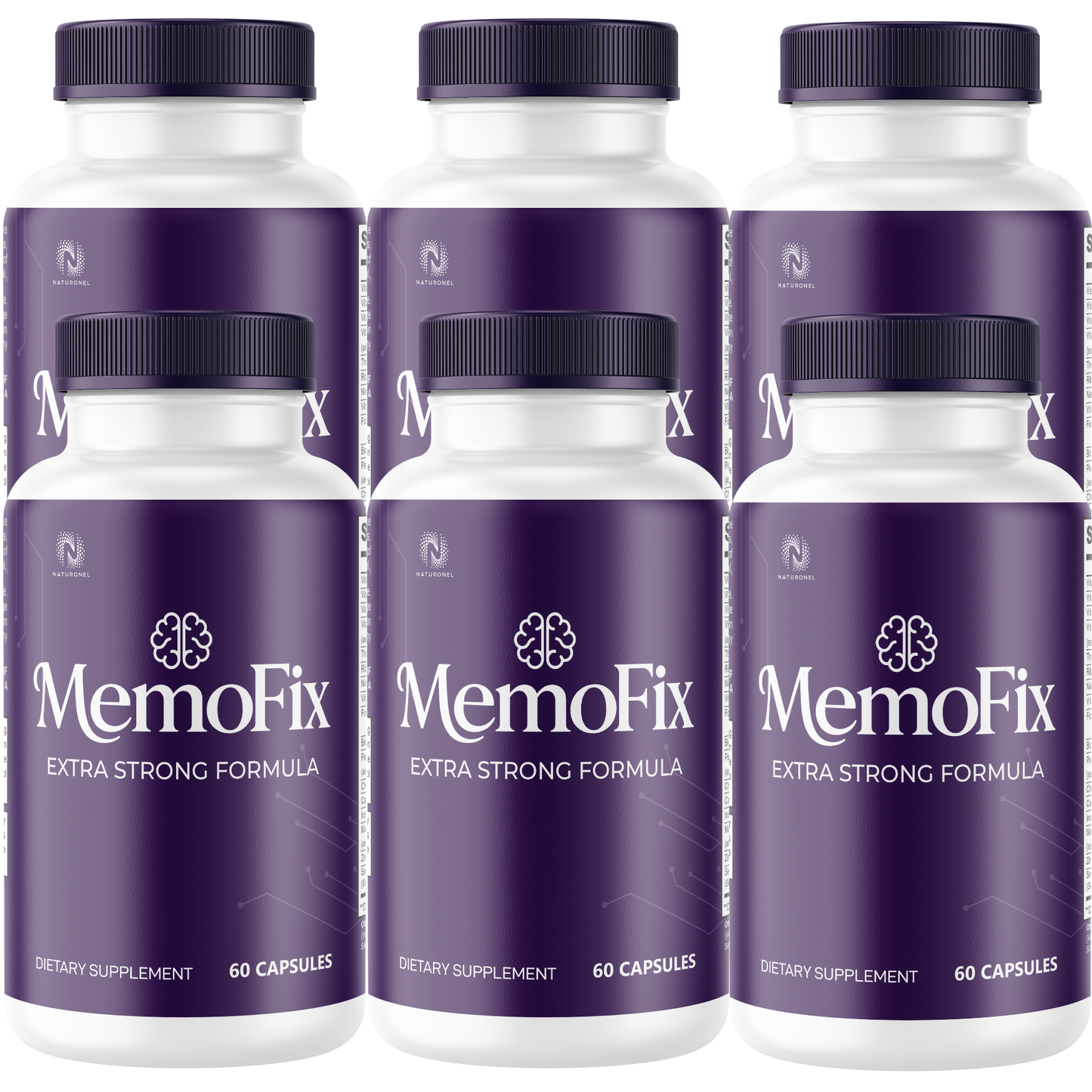 MemoFix (6 Pack) Brain Supplement – Memory & Cognitive Support Formula with Vitamins, Minerals & Botanical Ingredients – Focus & Mental Clarity Supplement