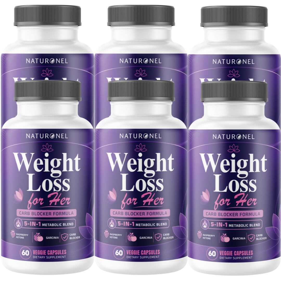 Weight Loss for Her (6 Pack) – Carb Blocker Formula with Green Coffee Bean, Garcinia Cambogia, Raspberry Ketone, Green Tea & Caffeine – 5-in-1 Metabolic Blend – Women's Dietary Supplement