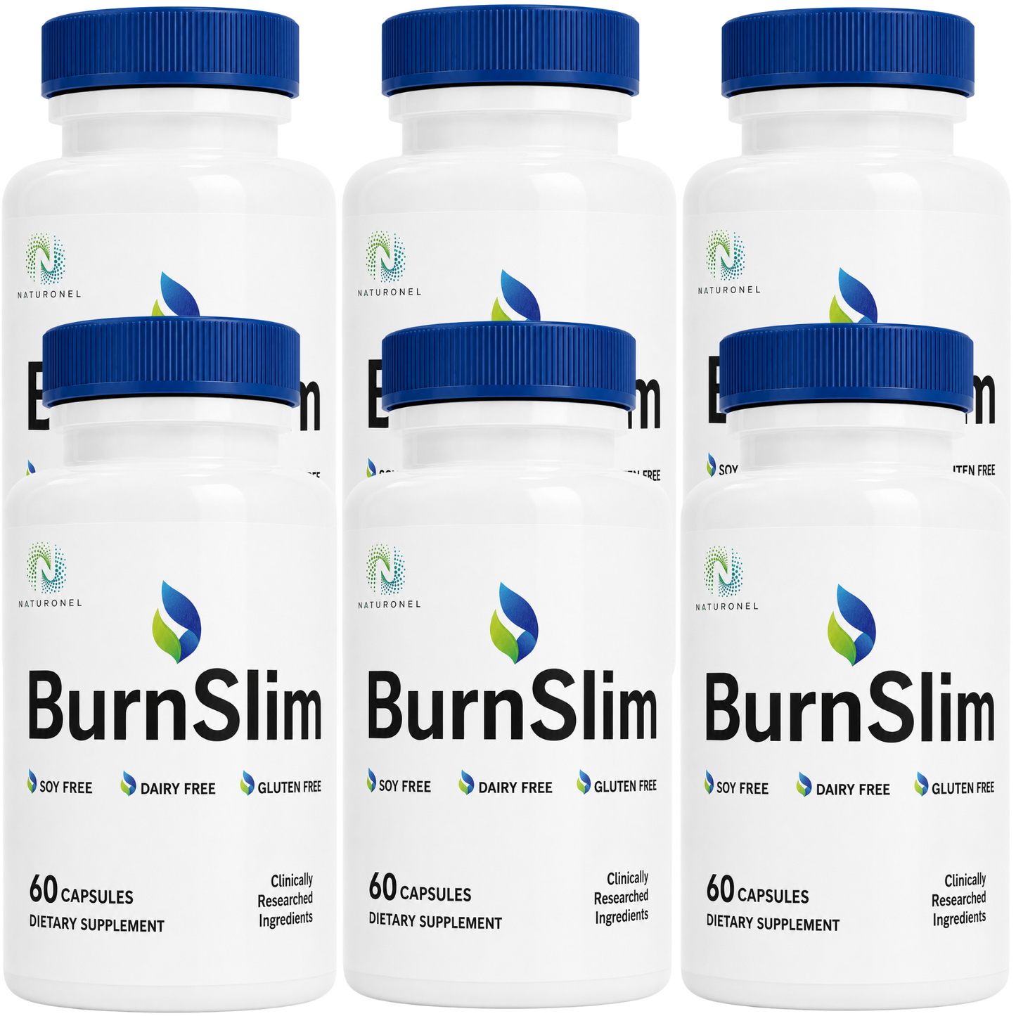 BurnSlim (6 Pack) Premium Multi-Ingredient Formula with Raspberry Ketones, African Mango, Green Tea Extract, Apple Cider Vinegar & Grape Seed Extract, Dietary Supplemen