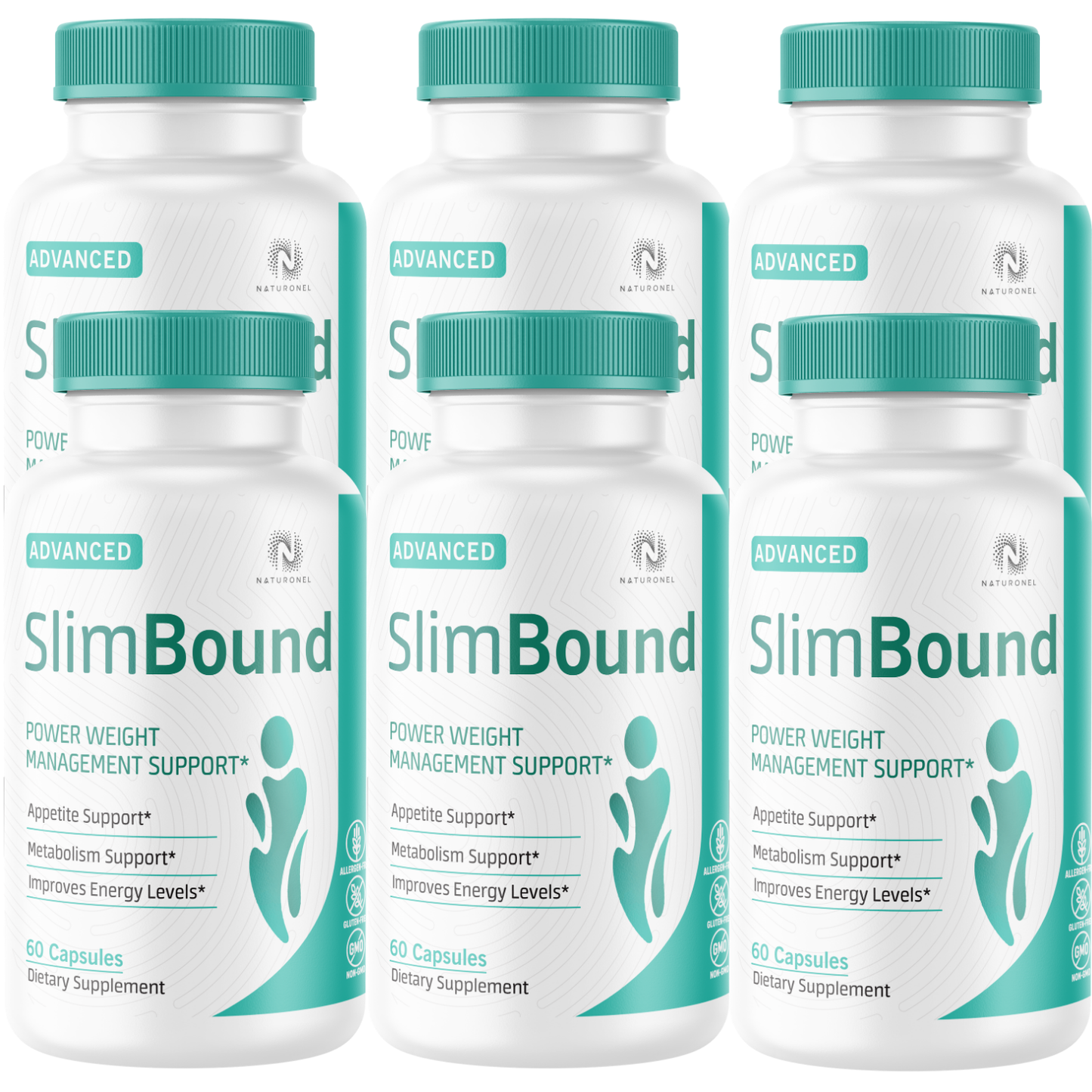 SlimBound (6 Pack) Advanced Weight Management Formula – Raspberry Ketones, African Mango, Green Tea Extract & Apple Cider Vinegar – Metabolism, Appetite & Energy Support