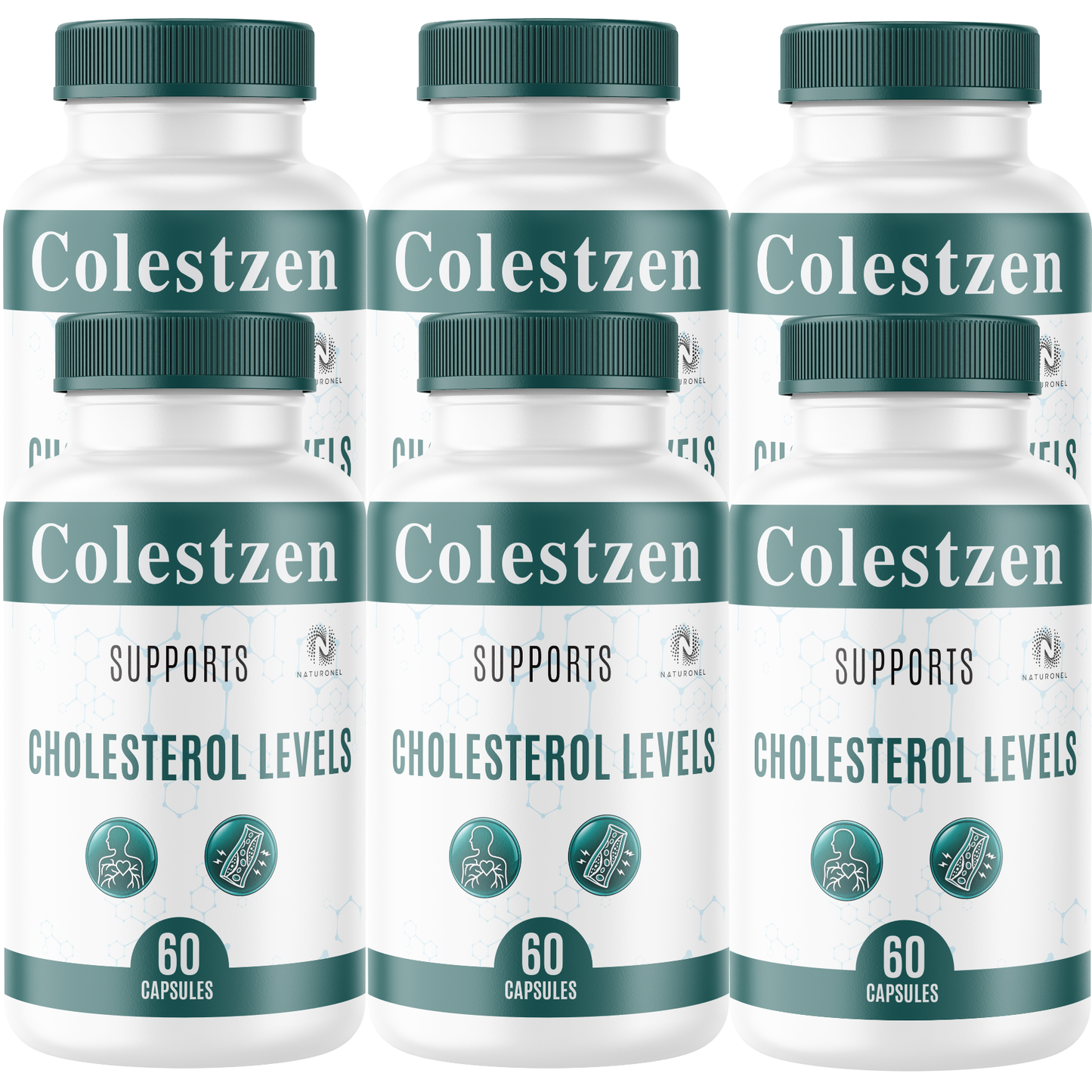 Colestzen (6 Pack) Cholesterol Support Supplement – Advanced Heart Health Formula with Vitamins, Minerals & Botanical Extracts – Daily Cardiovascular Wellness