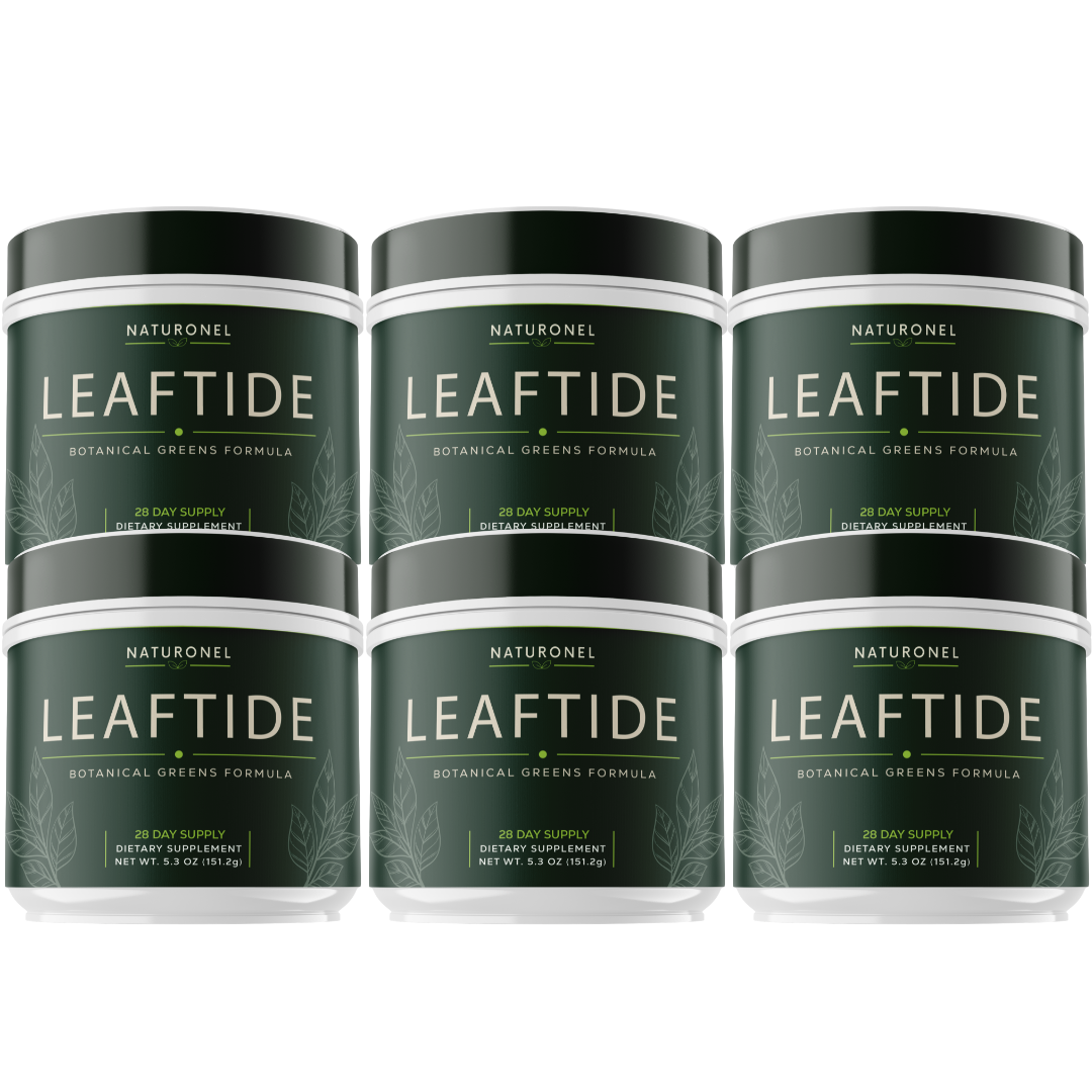 LEAFTIDE (6 Pack) Botanical Greens Powder – Superfood Greens Formula with Organic Wheatgrass, Moringa, Spirulina, Matcha, Probiotics & Digestive Fiber – Daily Greens Drink Mix – Natural Citrus Punch
