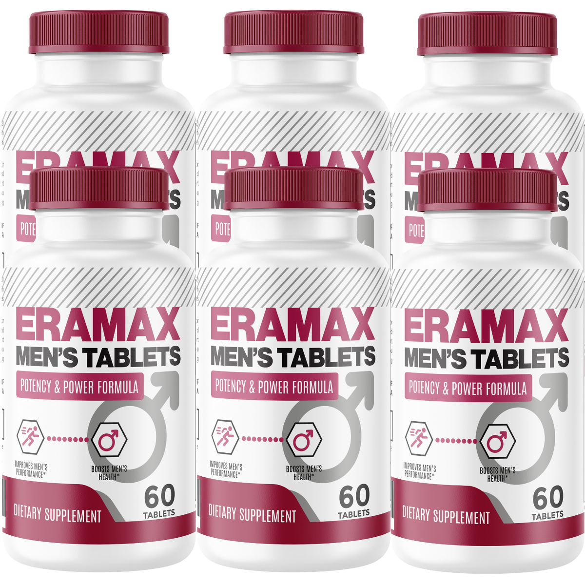 ERAMAX Men’s Performance Tablets (6 Pack) – Potency & Power Formula with Longjack, Maca, L-Arginine, Ginseng, Zinc & Herbal Blend