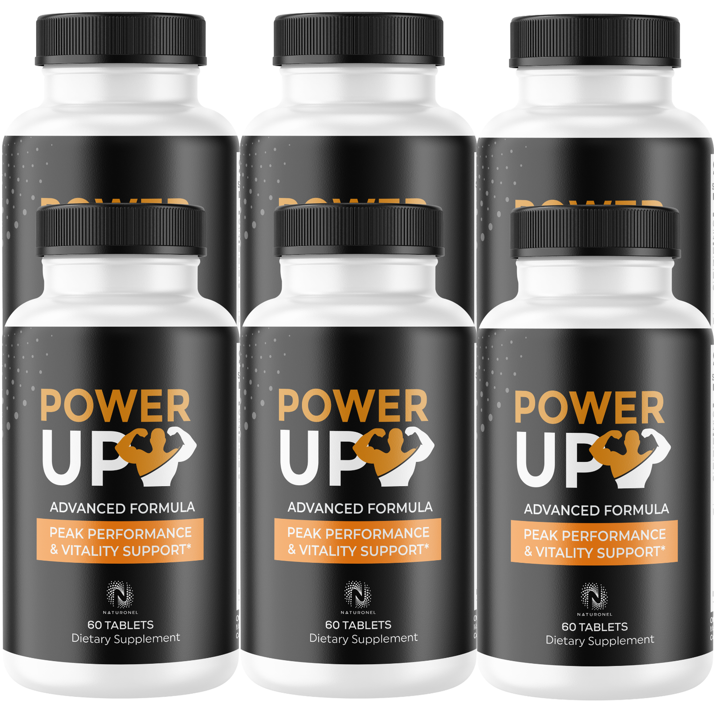 Power Up (6 Pack) Supplement for Men – Advanced Men's Wellness Formula with Longjack, Maca Root, L-Arginine, Ginseng & Zinc – Daily Vitality Support