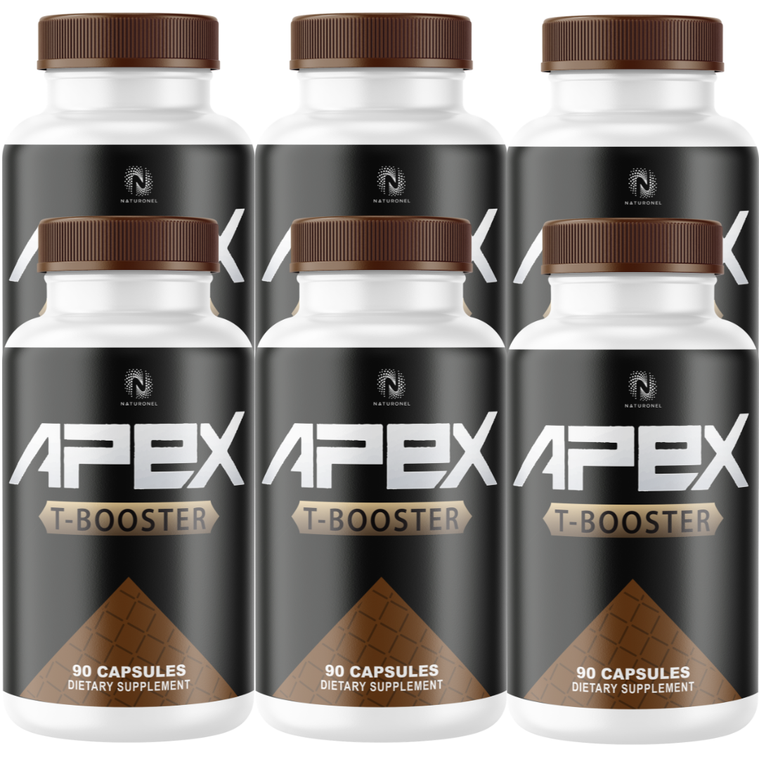 APEX T-Booster (6 Pack) – Men's Performance & Vitality Supplement with Tongkat Ali, Tribulus Terrestris, Zinc & Magnesium – Supports Strength, Stamina & Energy