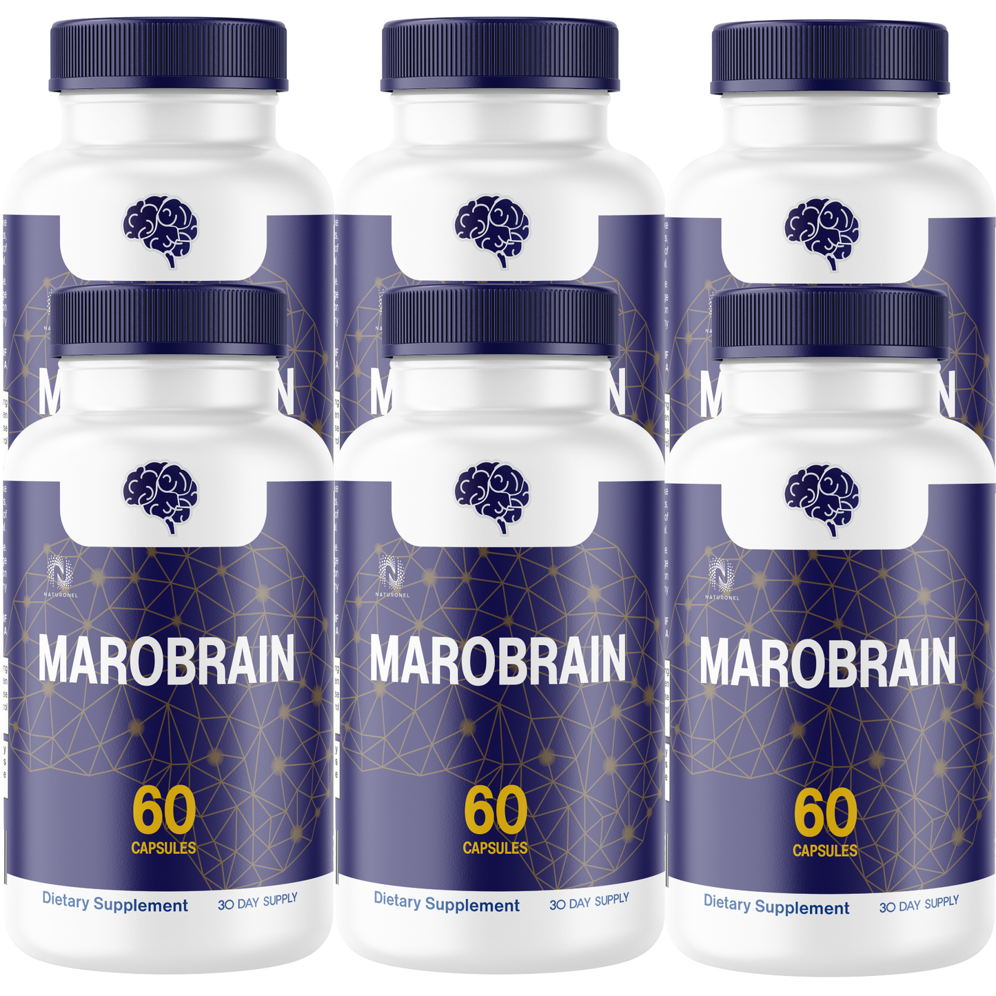 MAROBRAIN Brain Supplement – Advanced Nootropic Formula with DMAE, Bacopa, Huperzine A, GABA, DHA, L-Glutamine & Essential Vitamins – Memory, Focus & Mental Clarity Support
