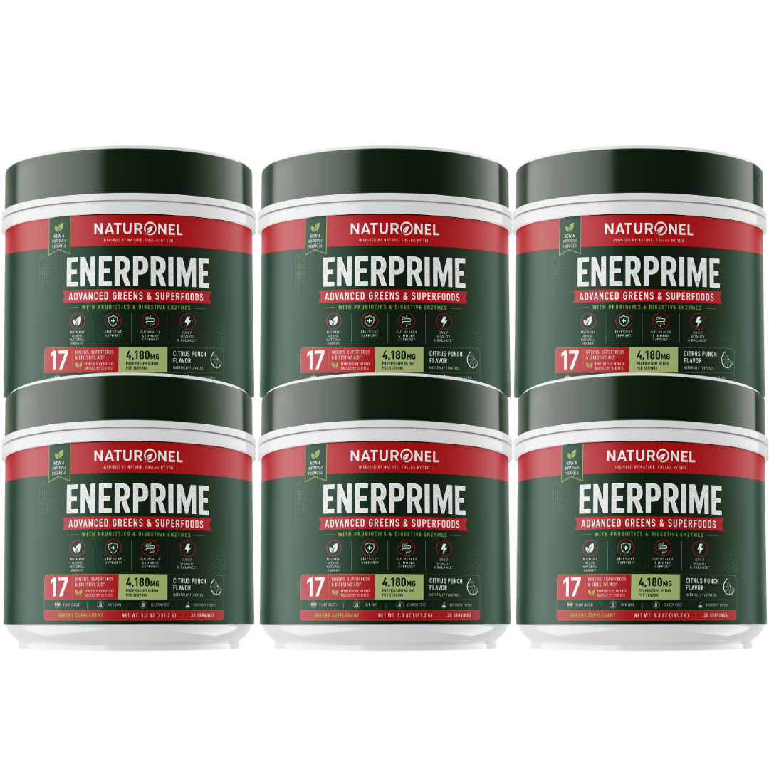 EnerPrime Advanced Greens Superfood Powder with Probiotics & Digestive Enzymes 17 Organic Greens & Superfoods Citrus Punch