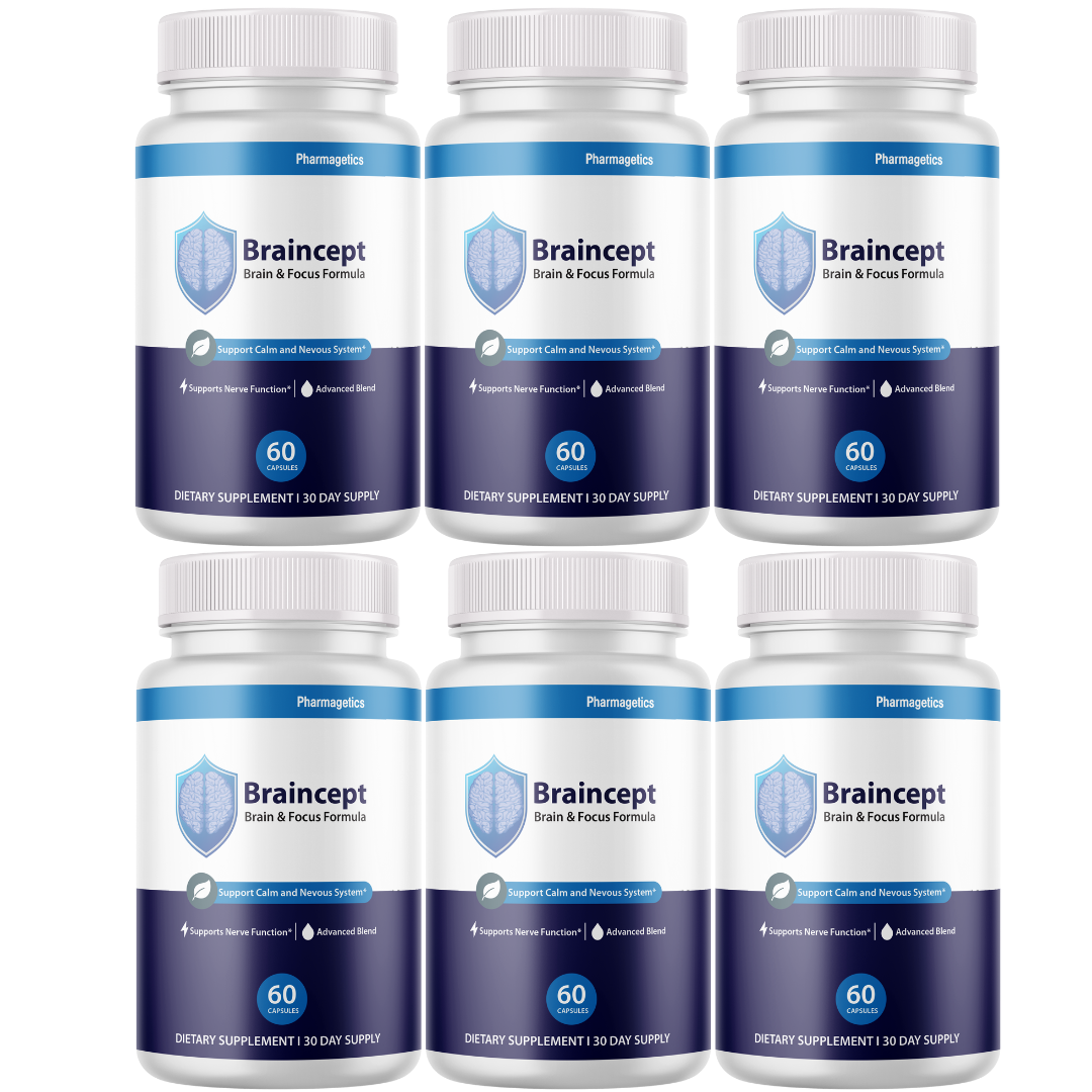 Braincept Brain & Focus Formula, Calm Nervous System Support 60 Capsules