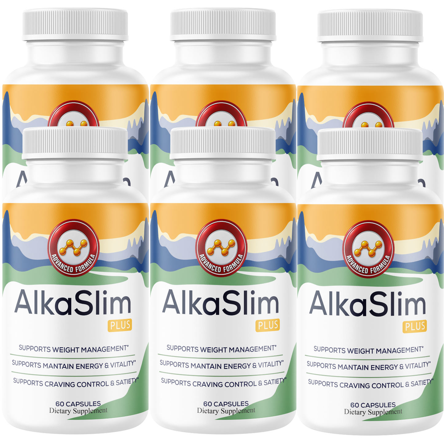 AlkaSlim Plus (6 Pack) Weight Management Formula – Raspberry Ketones, African Mango, Green Tea Extract, Apple Cider Vinegar & Kelp – Supports Metabolism, Energy & Satiety