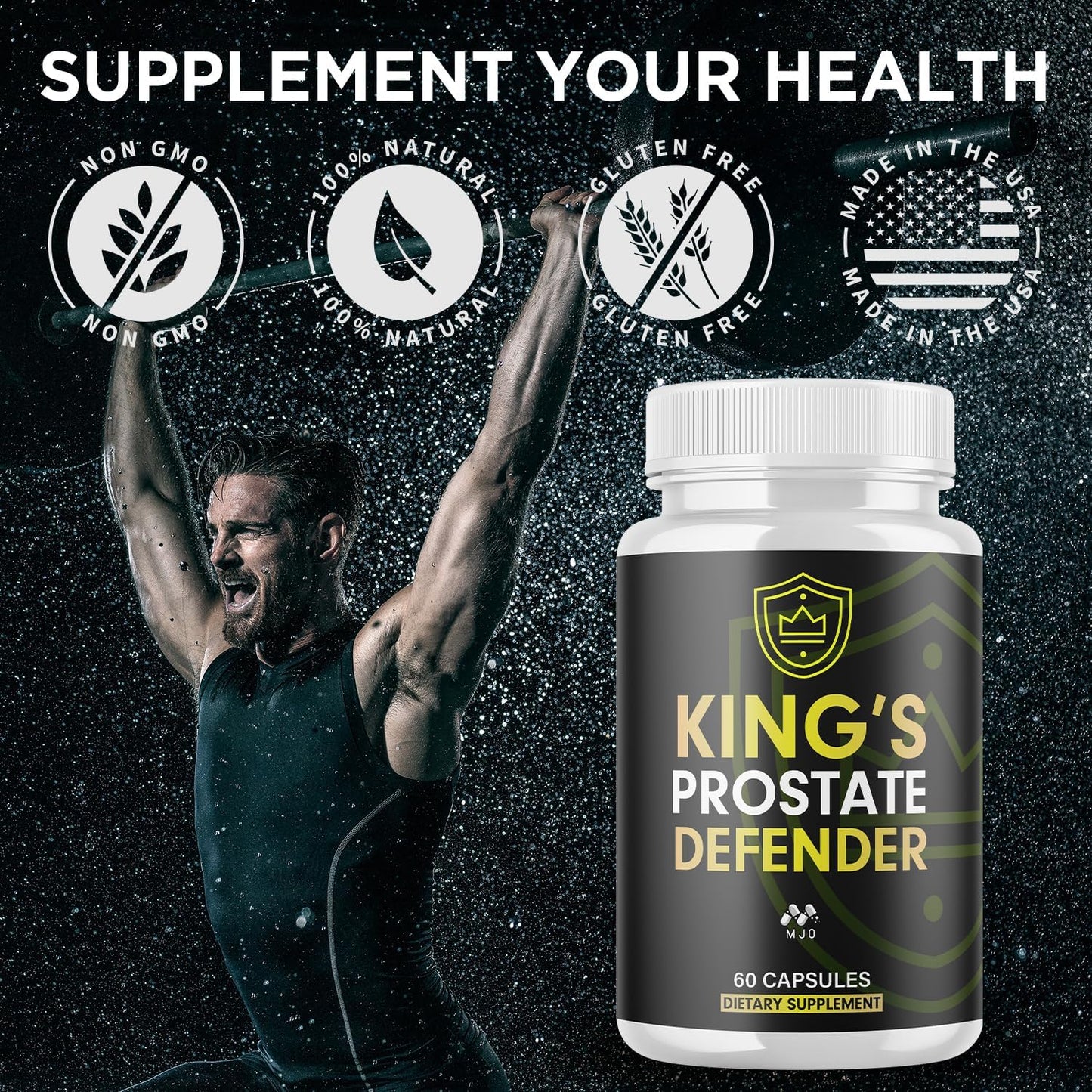 Kings Prostate Defender Capsules, Official KingsProstateDefender Pills with All Natural Ingredients, Advanced Overall Health and Wellness Supplements for Strength Healthy Vitamin Formula (60 Capsules)
