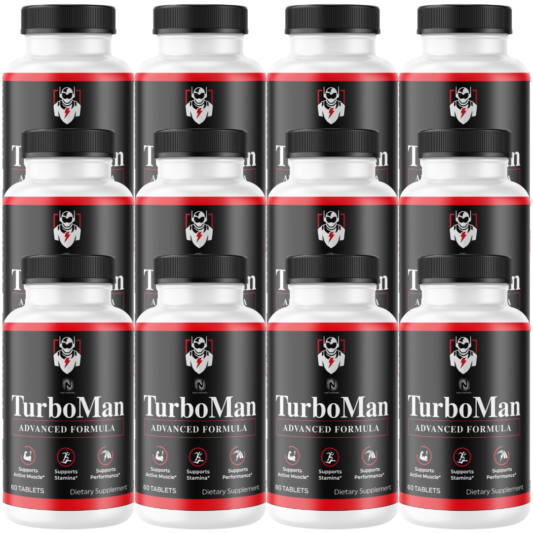 TurboMan (12 Pack) Supplement – Advanced Men's Performance Formula with Longjack, Maca, L-Arginine, Zinc & Ginseng, Supports Stamina, Performance & Active Muscle