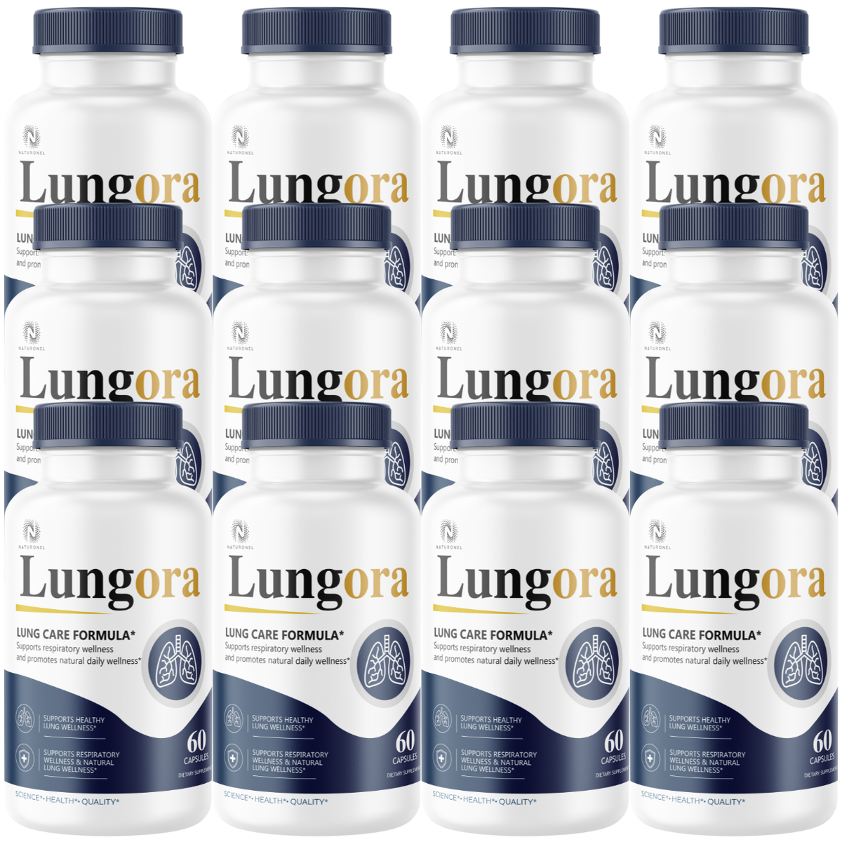 Lungora Lung Wellness Complex (12 Pack) – Advanced Respiratory Support with Elderberry, Echinacea, Vitamin C, Zinc, Turmeric & Garlic