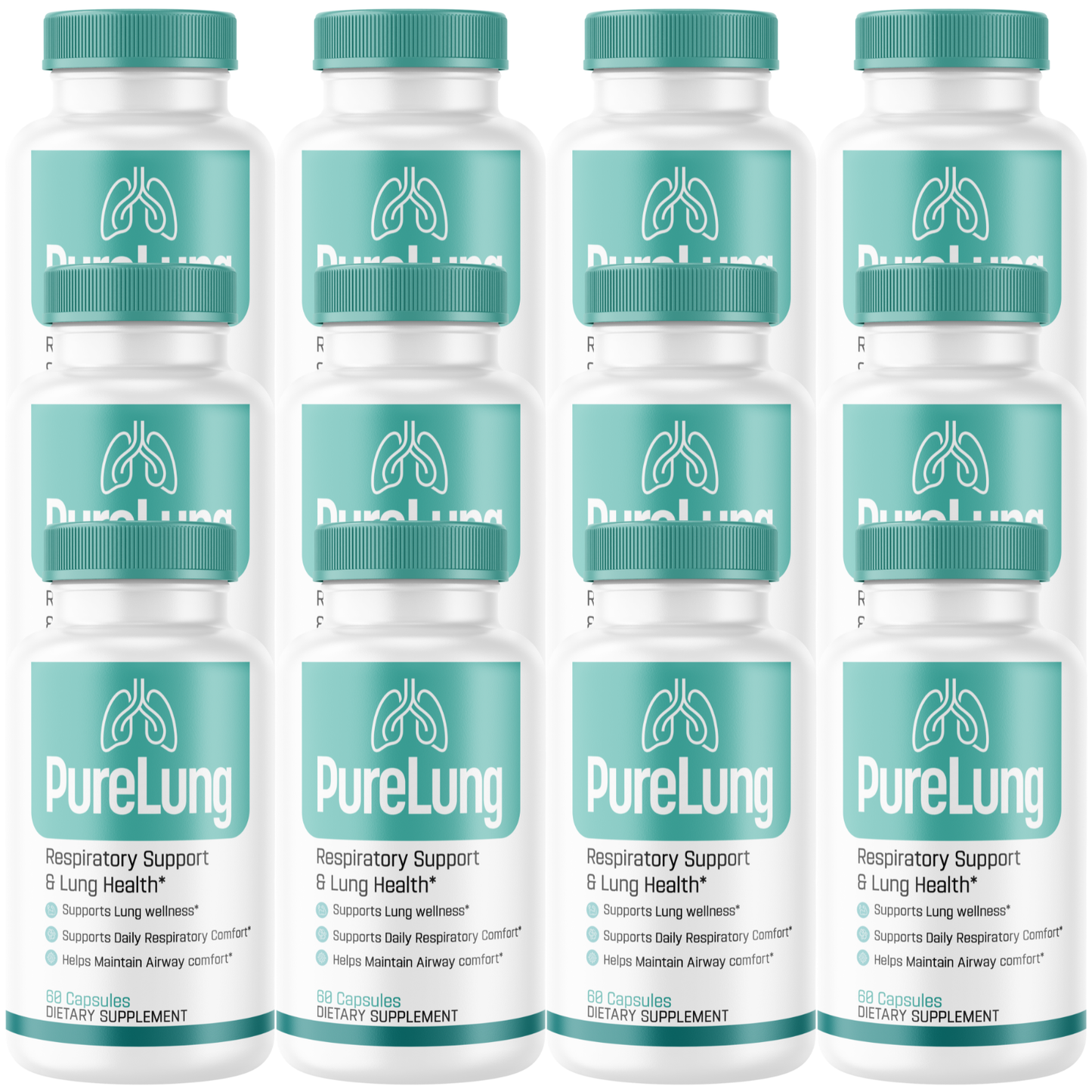 PureLung (12 Pack) Respiratory Support Supplement – Advanced Lung Health Formula with L-Arginine, L-Citrulline, Niacin & Beta-Alanine – Supports Respiratory Wellness, Healthy Airways & Daily Breathing Comfort