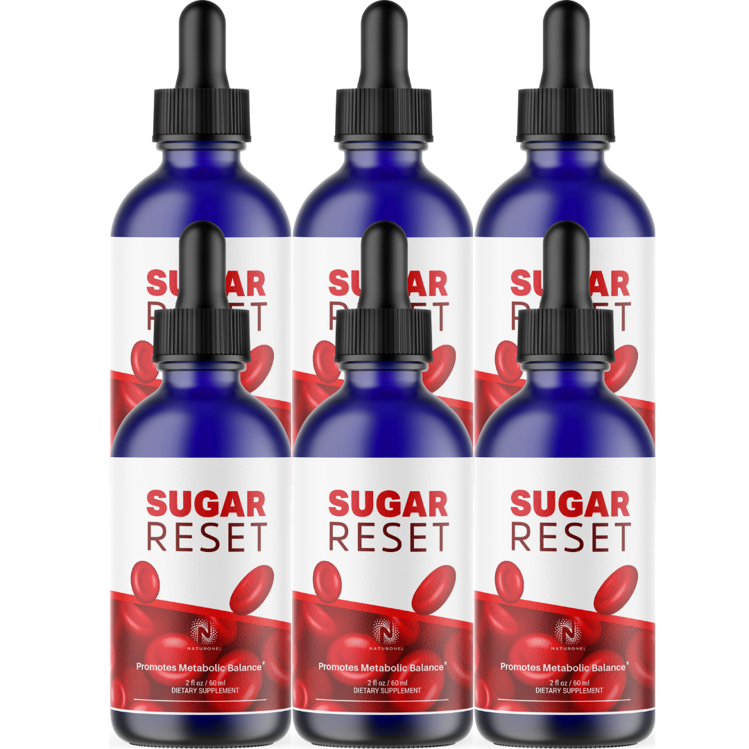 Sugar Reset Liquid Drops (6 Pack) – Daily Metabolic Support Formula – L-Arginine, L-Glutamine & L-Tryptophan – Natural Lemon Flavor