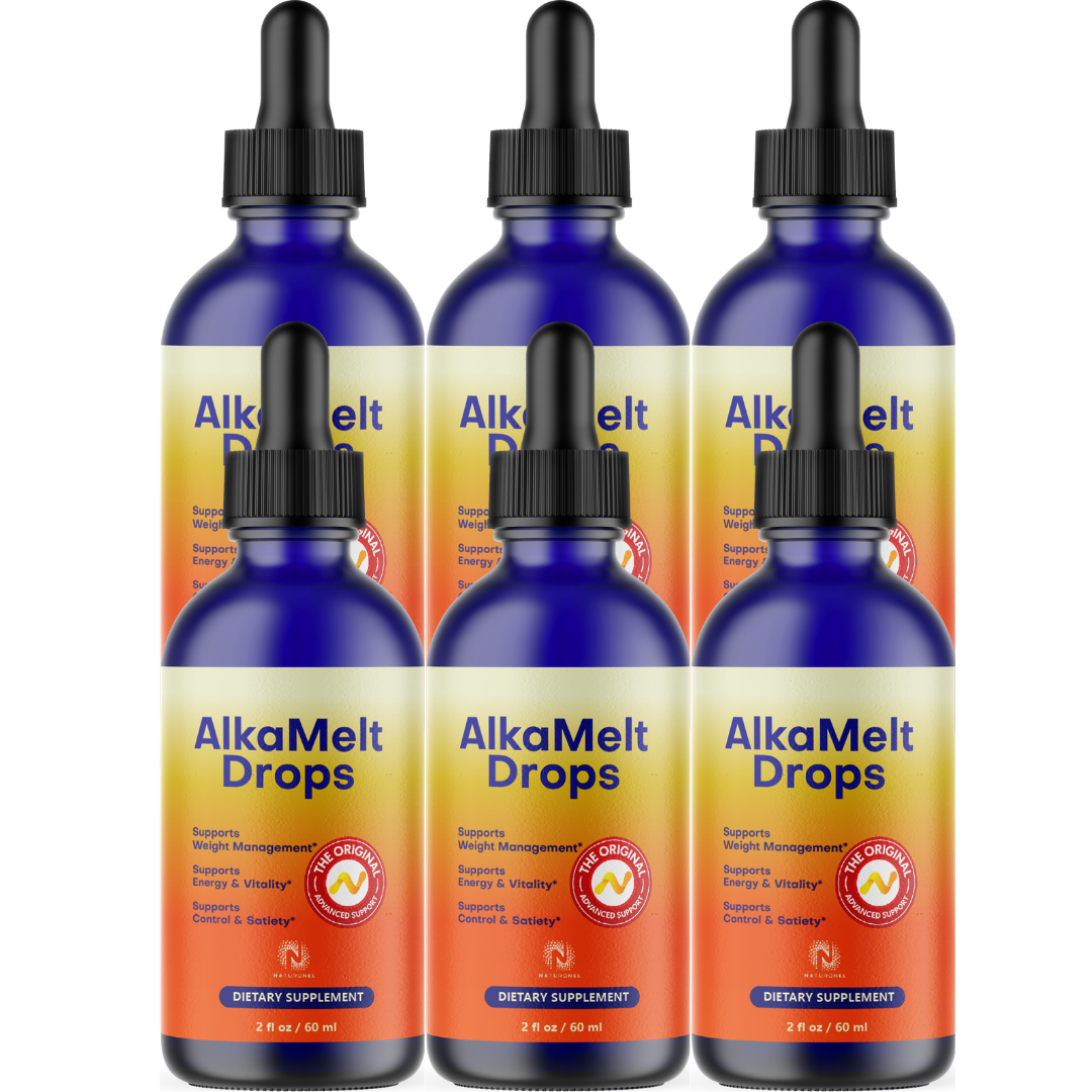 AlkaMelt Drops (6 Pack)  – Liquid Dietary Supplement for Weight Management & Energy Support – L-Arginine HCl, L-Glutamine & L-Tryptophan