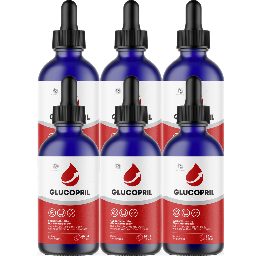 Glucopril Drops (6 Pack) – Daily Metabolism Support Formula with L-Arginine, L-Glutamine & L-Tryptophan