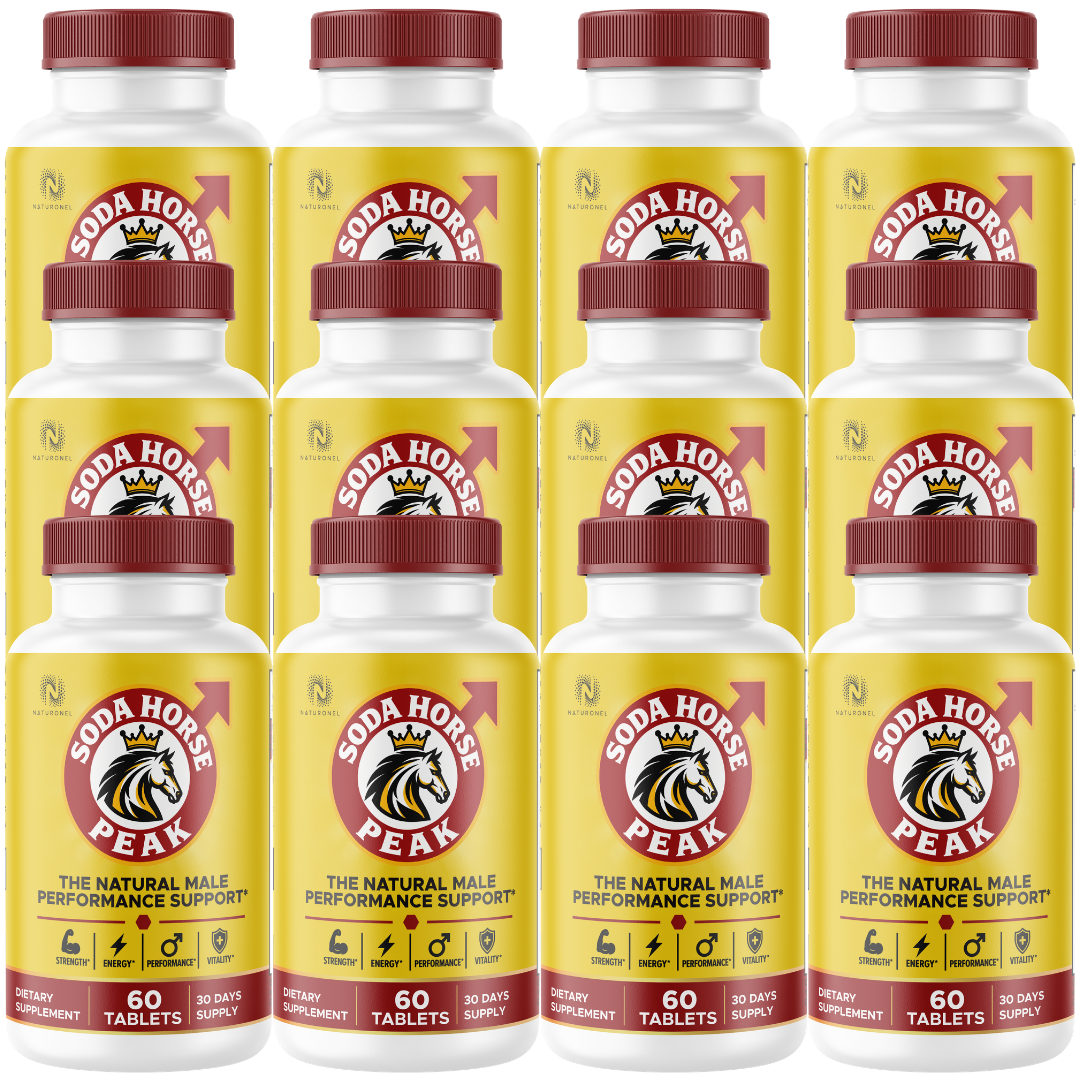Soda Horse Peak (12 Pack) – Men's Performance & Vitality Supplement with Longjack, L-Arginine, Maca Root & Ginseng