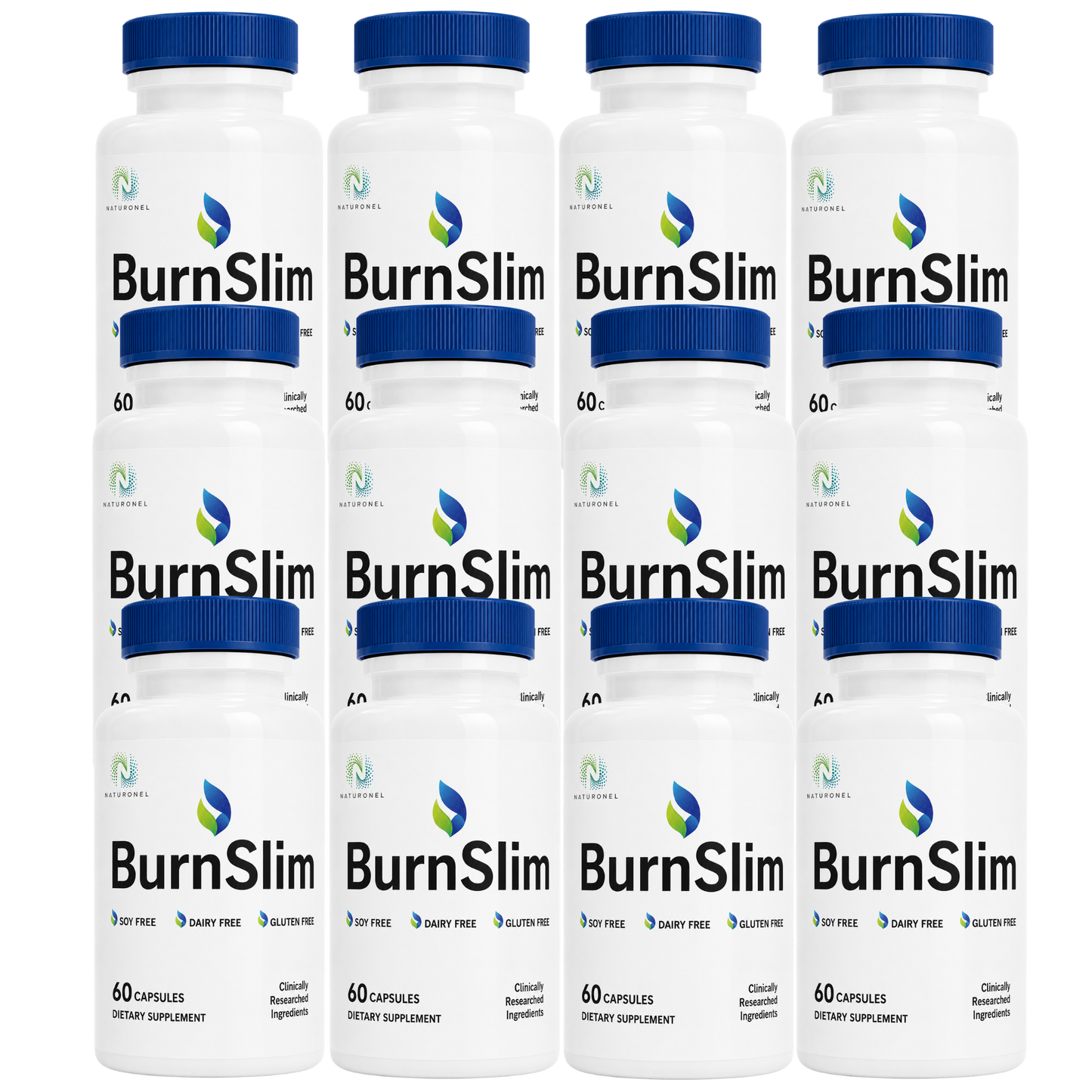 BurnSlim (12 Pack) Premium Multi-Ingredient Formula with Raspberry Ketones, African Mango, Green Tea Extract, Apple Cider Vinegar & Grape Seed Extract, Dietary Supplemen