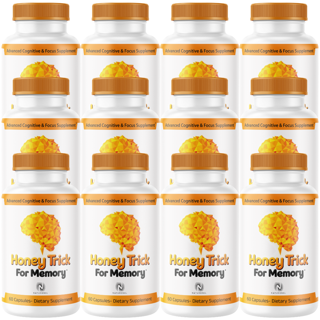 Honey Trick for Memory (12 Pack) – Premium Brain, Memory & Focus Support Supplement with DMAE, Choline & Herbal Blend