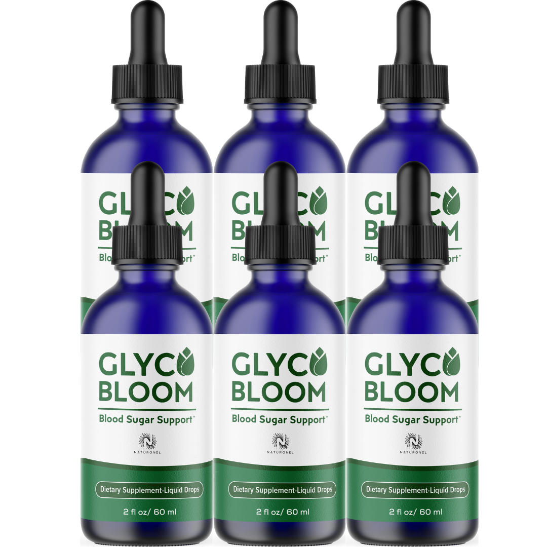 Glyco Bloom Liquid Blood Sugar Support Drops (6 Pack) – L-Arginine HCl, L-Glutamine & L-Tryptophan Formula – Natural Lemon Flavor