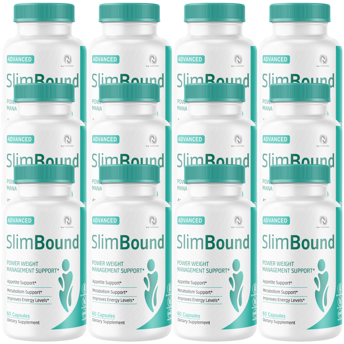 SlimBound (12 Pack) Advanced Weight Management Formula – Raspberry Ketones, African Mango, Green Tea Extract & Apple Cider Vinegar – Metabolism, Appetite & Energy Support