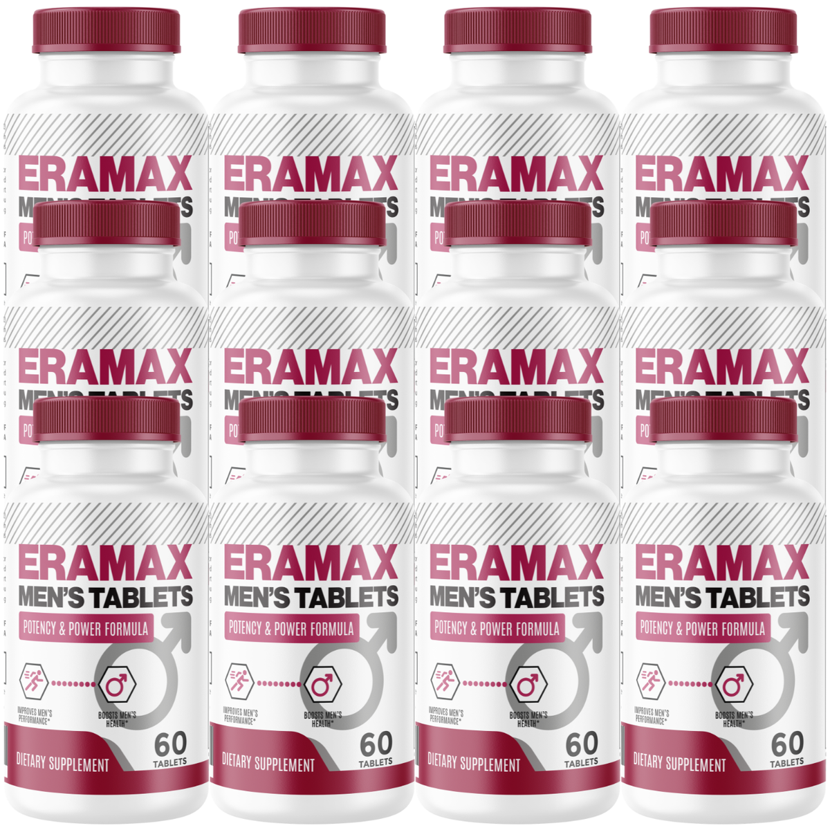 ERAMAX Men’s Performance Tablets (12 Pack) – Potency & Power Formula with Longjack, Maca, L-Arginine, Ginseng, Zinc & Herbal Blend