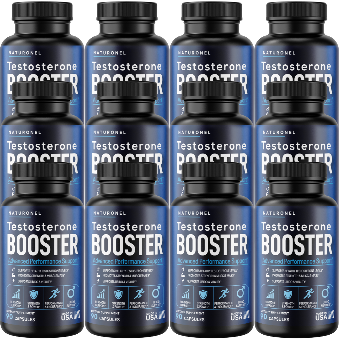 Testosterone Booster for Men (12 Pack)- Advanced Performance Formula with Tribulus, Tongkat Ali, Zinc, Magnesium, Epimedium & Saw Palmetto - Supports Healthy Testosterone Levels, Strength, Energy & Vitality