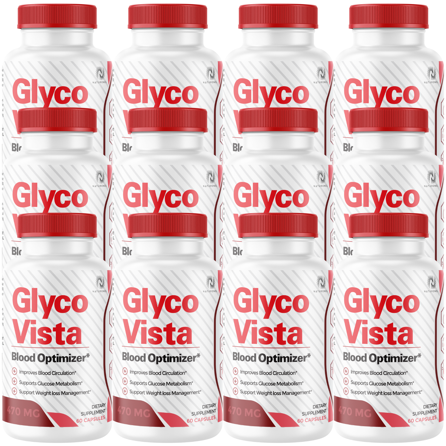 Glyco Vista (12 Pack) Blood Optimizer Supplement – Glucose Metabolism & Healthy Blood Circulation Support, Alpha Lipoic Acid, Chromium, Banaba, Bitter Melon, Cinnamon & Gymnema