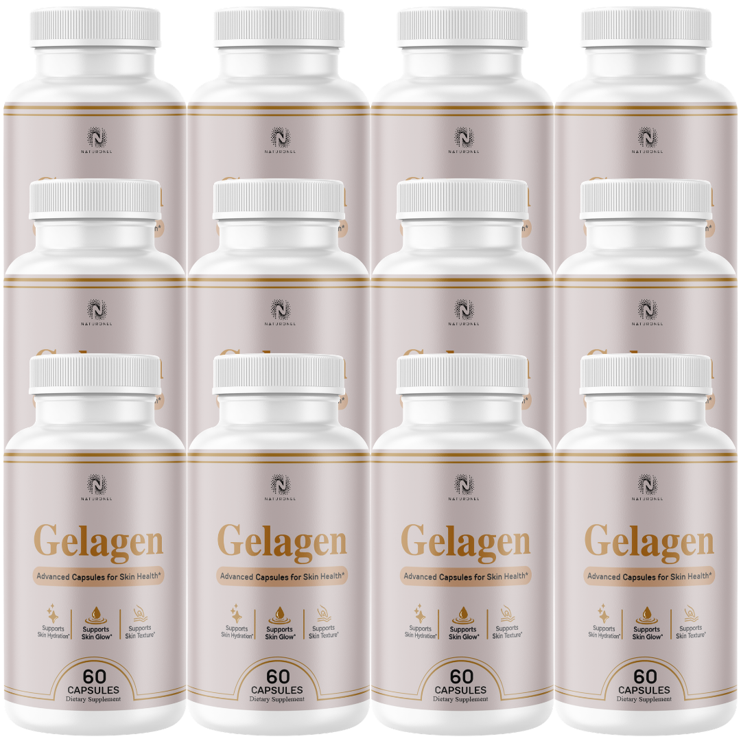 Gelagen Advanced Skin Health Supplement (12 Pack) – Skin Hydration, Glow & Texture Support – Biotin 5,000 mcg, Vitamin C, Vitamin E, Vitamins, Minerals & Botanical Blend